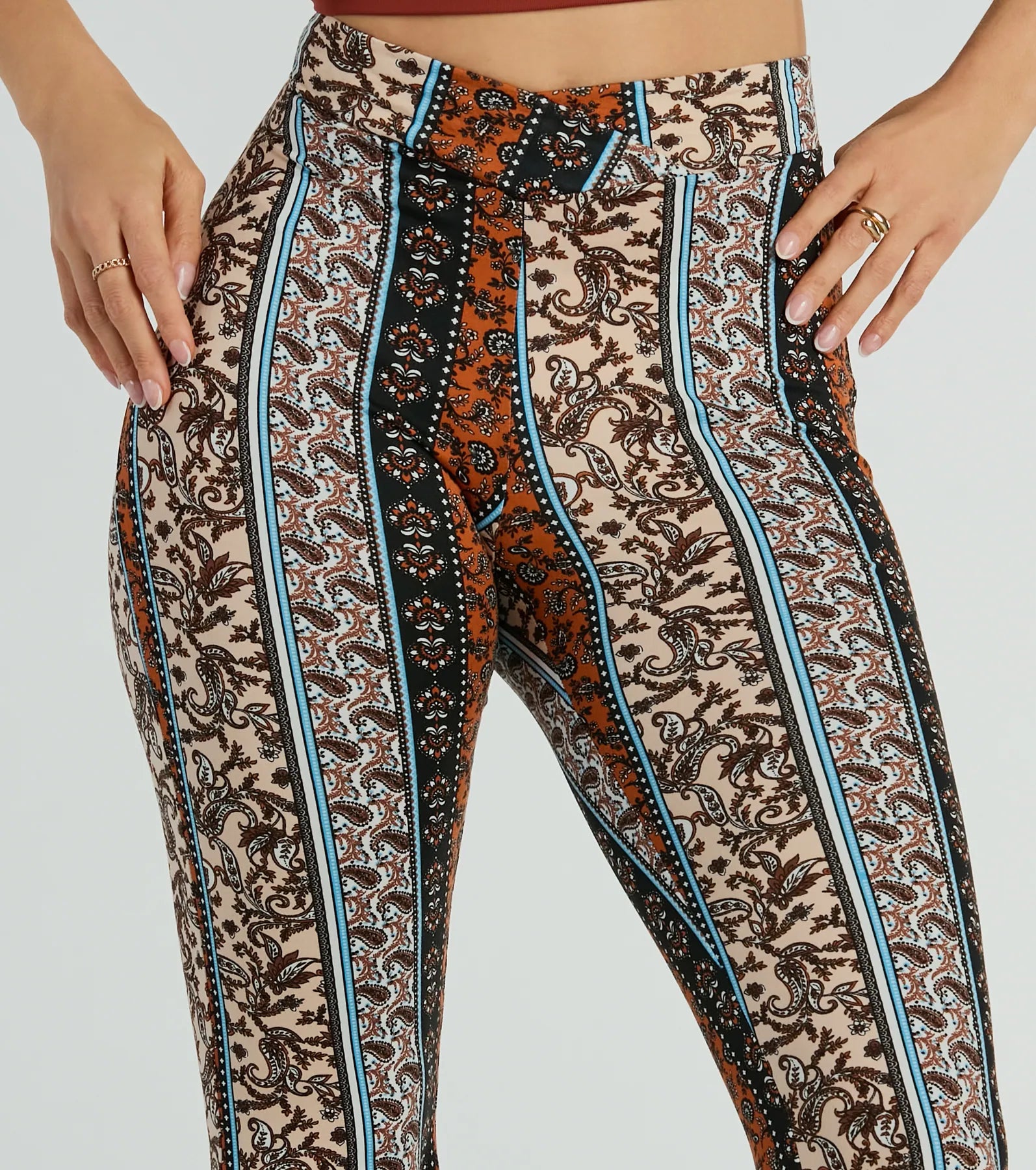 Summer Dream Paisley Knit Flare Pants