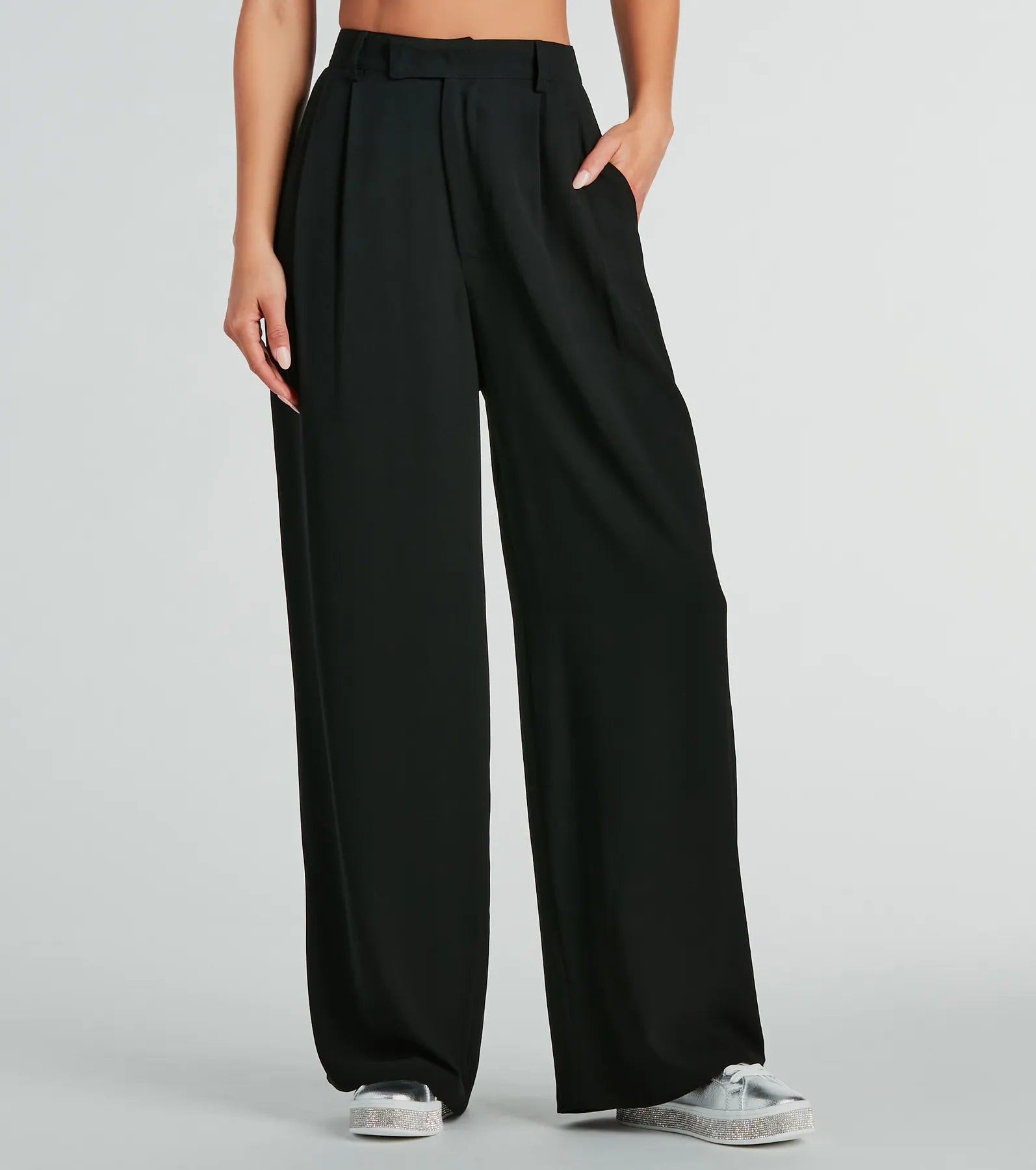 Like Clockwork High-Rise Wide-Leg Trouser Pants