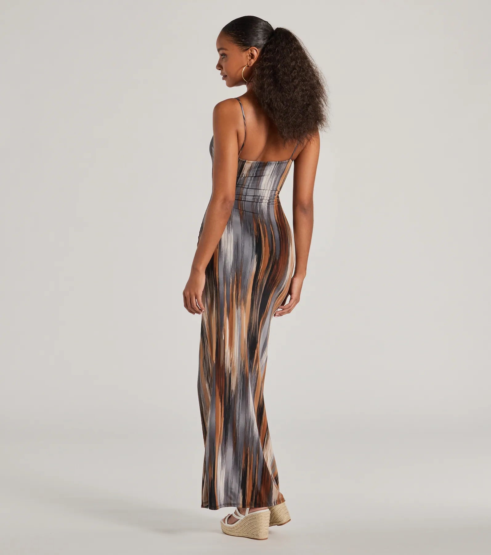 Beauty On Vacay Cutout Abstract Maxi Dress