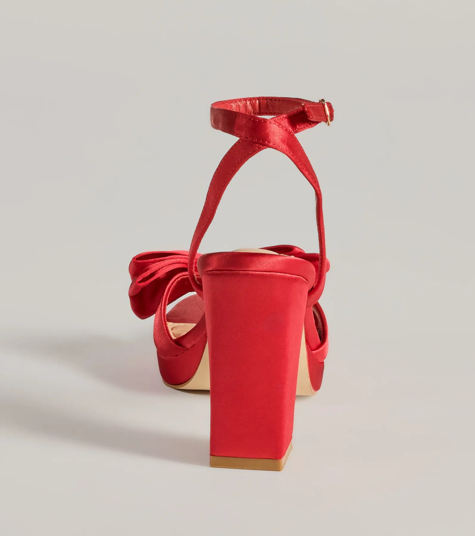 Icon Era Satin Bow Strap Platform Heels