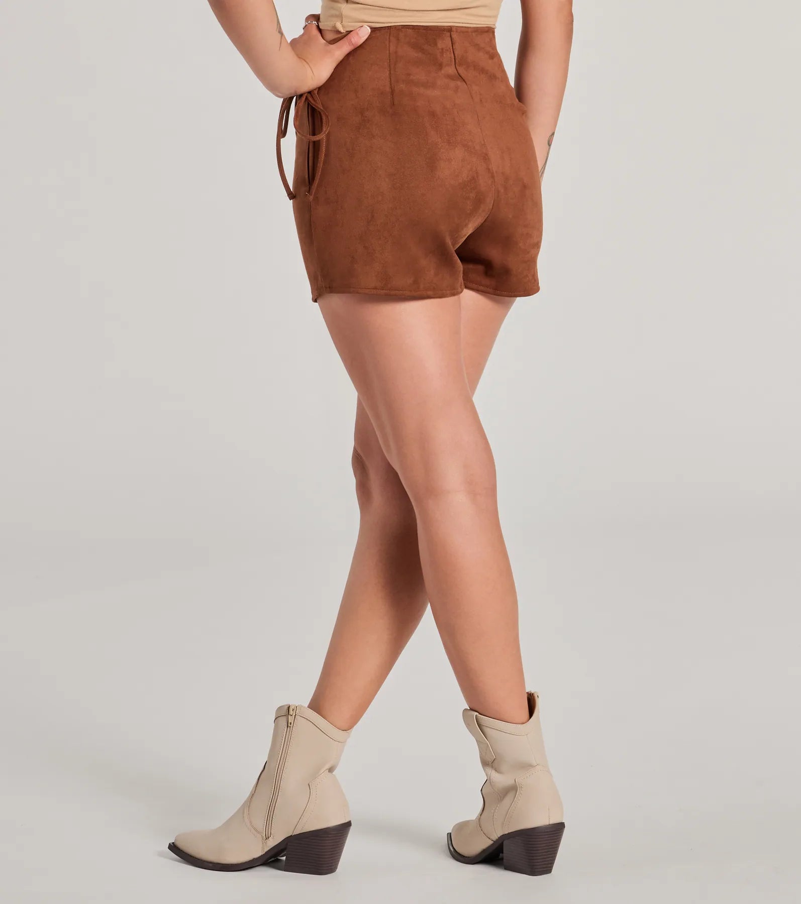 Wrap It Up High-Rise Faux Suede Mini Skort