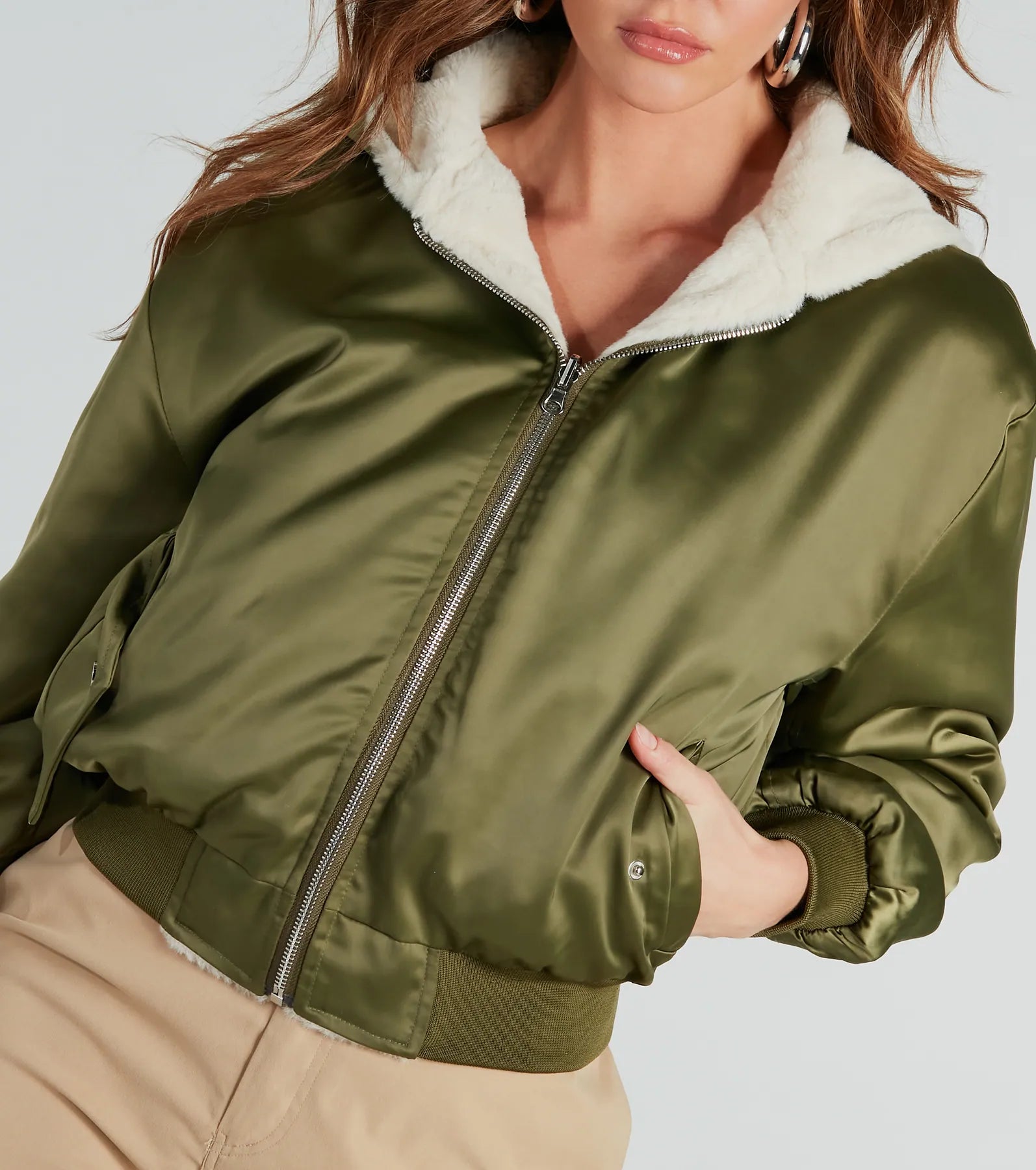 Like No Other Reversible Satin Bomber Jacket