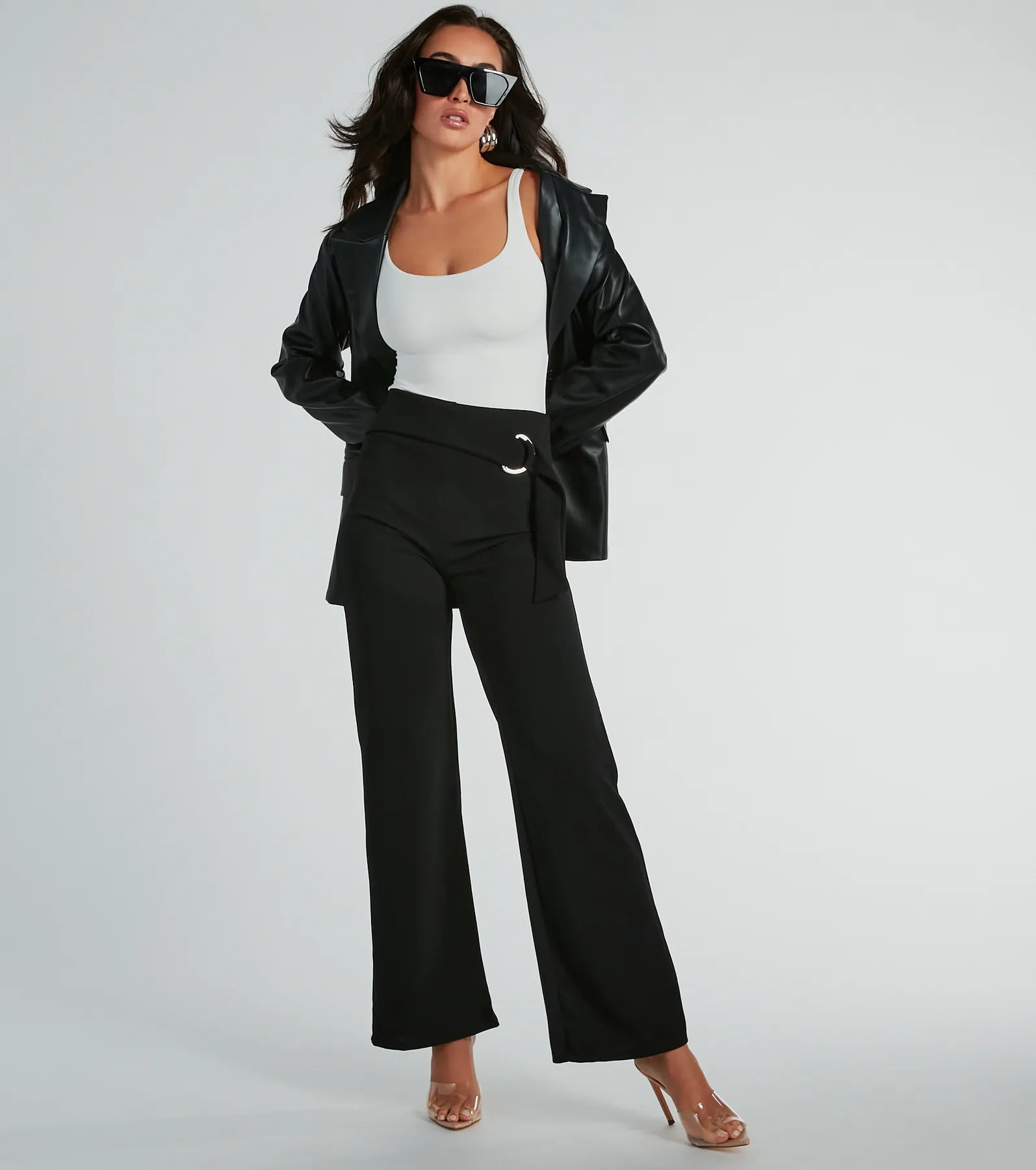 With Confidence High-Rise Straight-Leg Crepe Pants