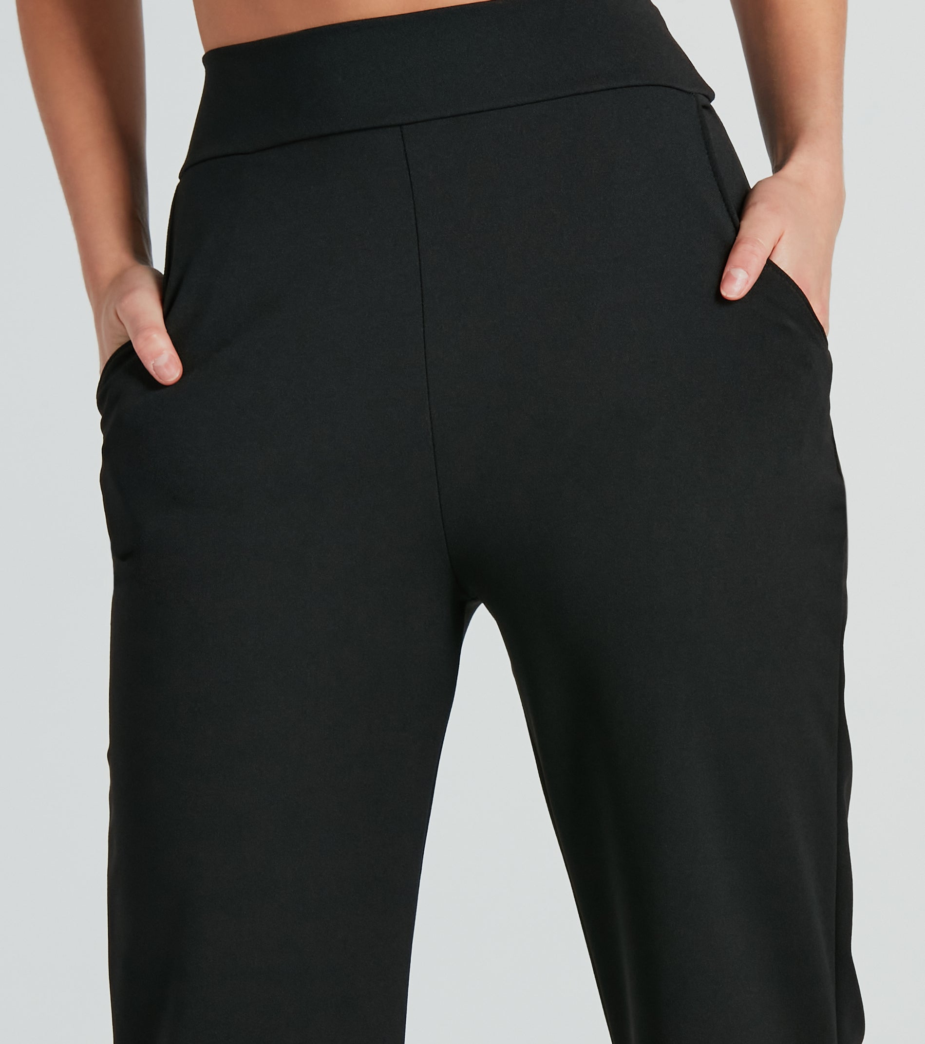 Power Looks High Rise Crepe Trouser Pants