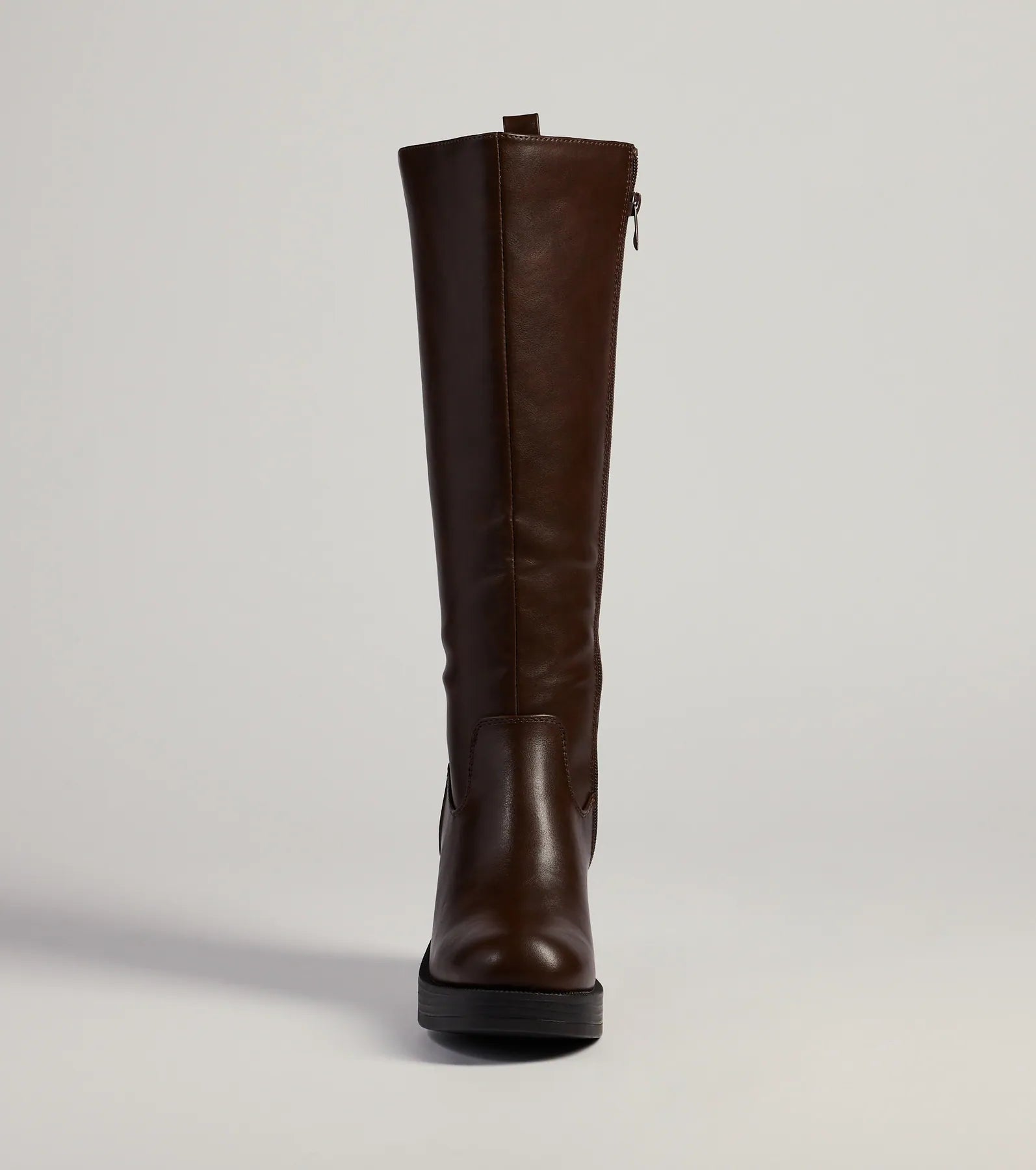 Edgy Chic Under-The-Knee Moto Platform Boots