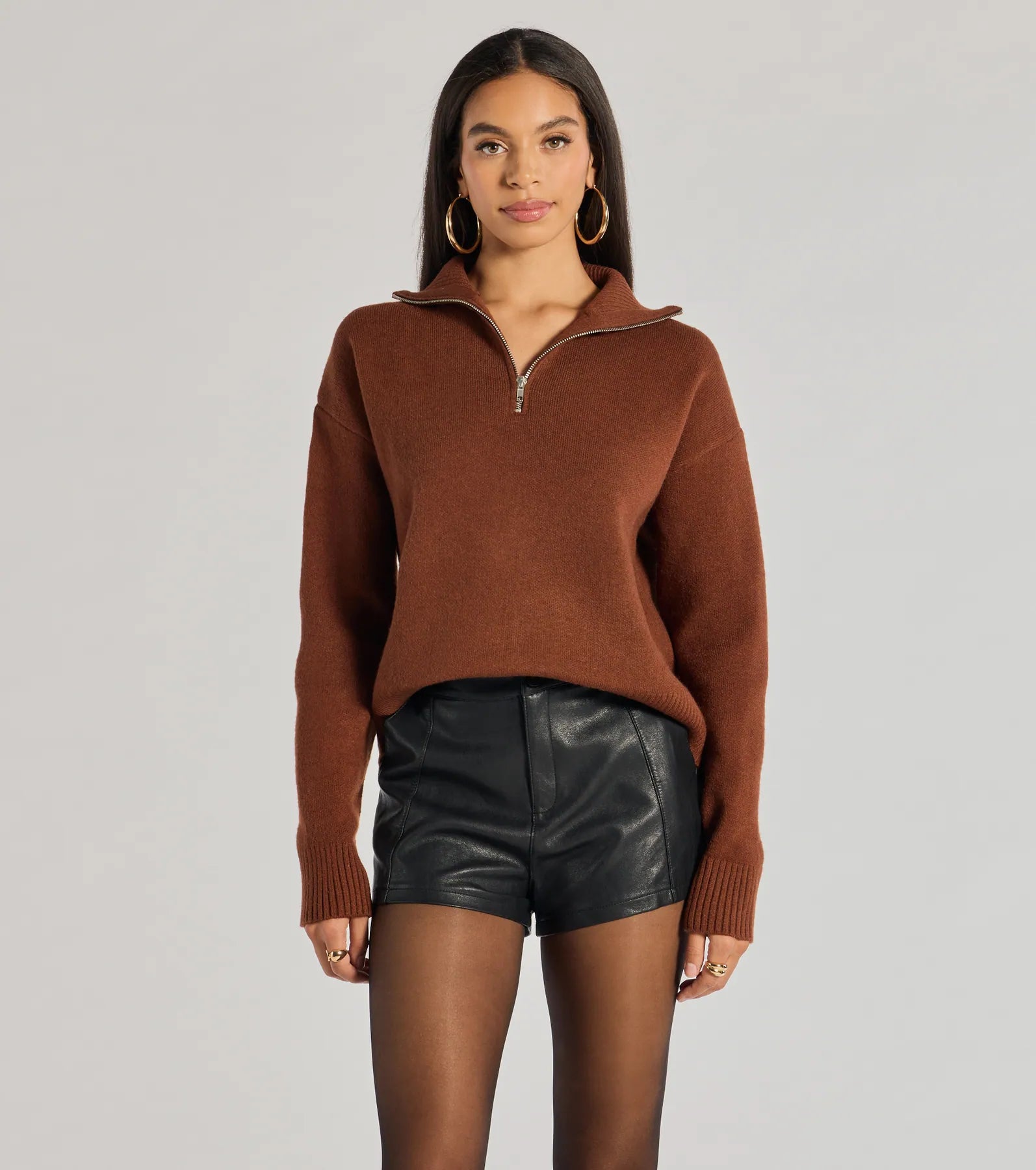 Cozy Staple Ribbed Knit Pullover Sweater