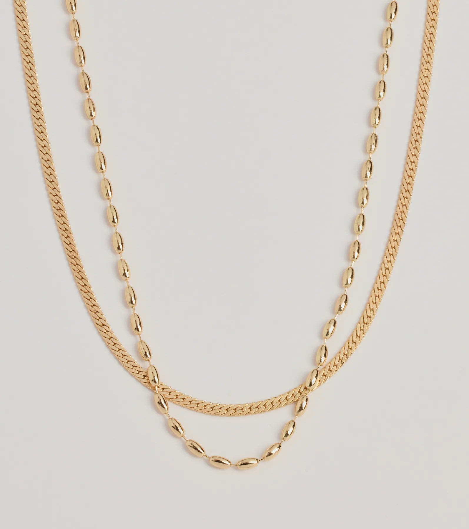 Trendy Sleek Layered Chain Necklace Set