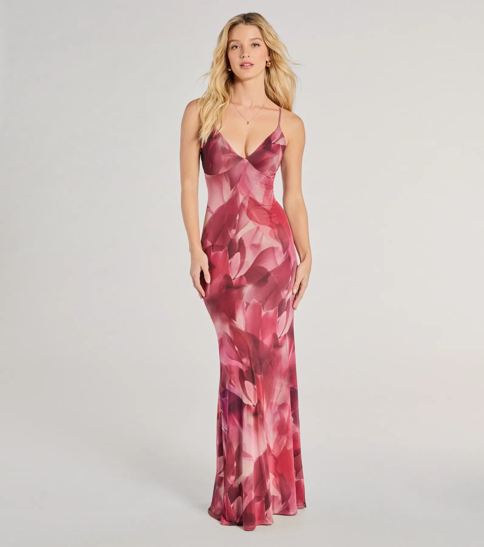 Paradise Beauty Floral Mesh Maxi Dress