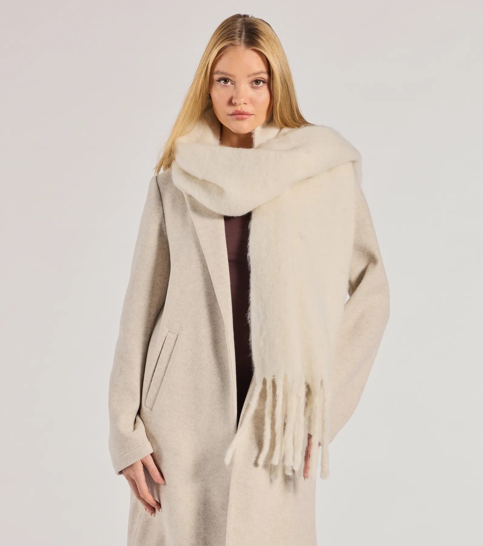 Layered In Luxe Oversized Fringe Scarf