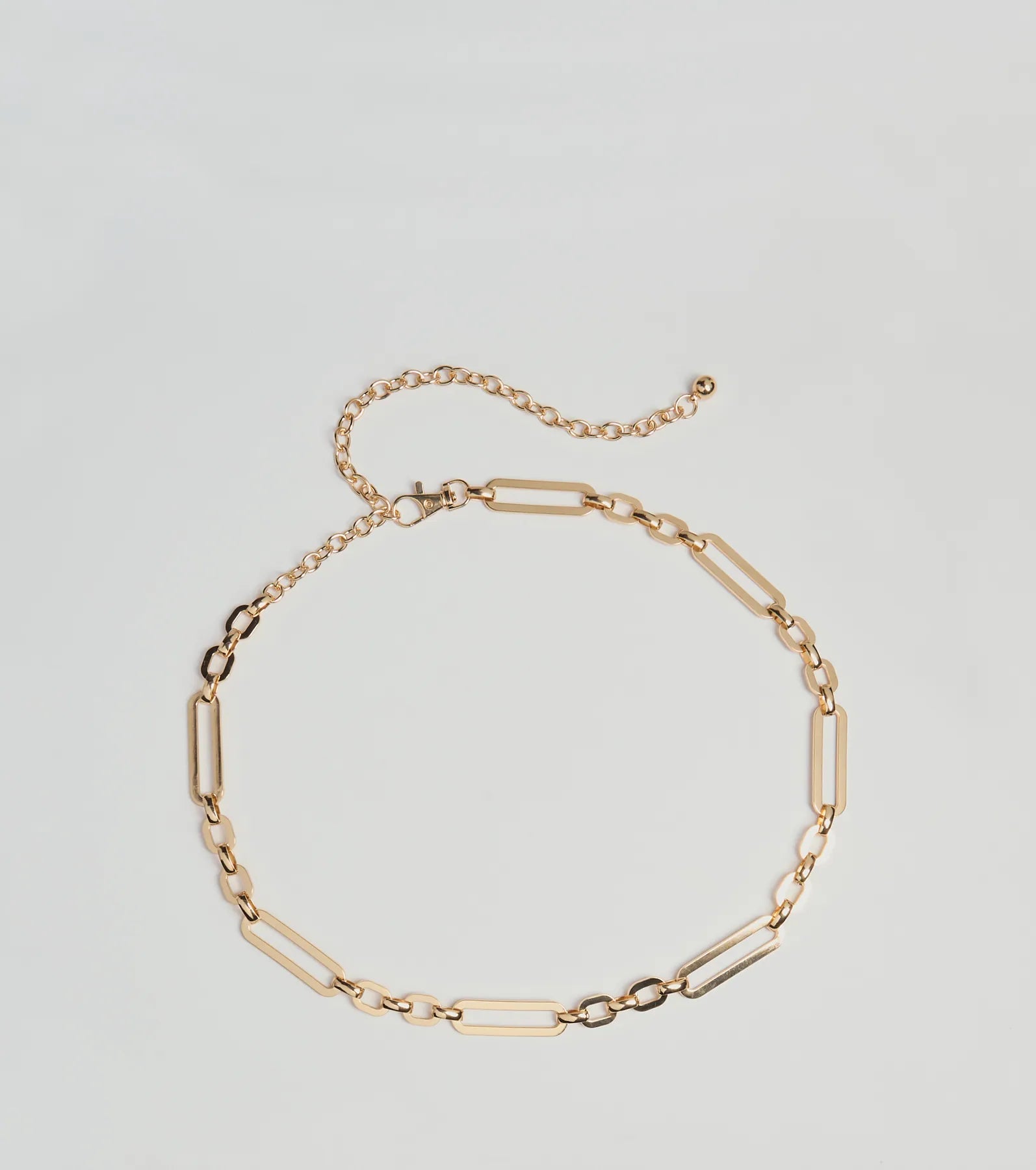 Chic Muse Paper Clip Metal Chain Belt