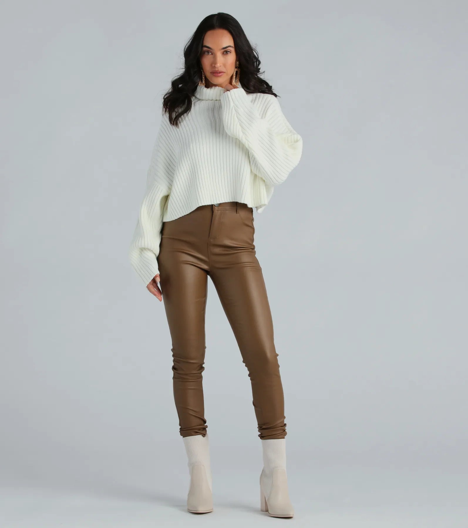 Let's Get Together Turtleneck Crop Sweater