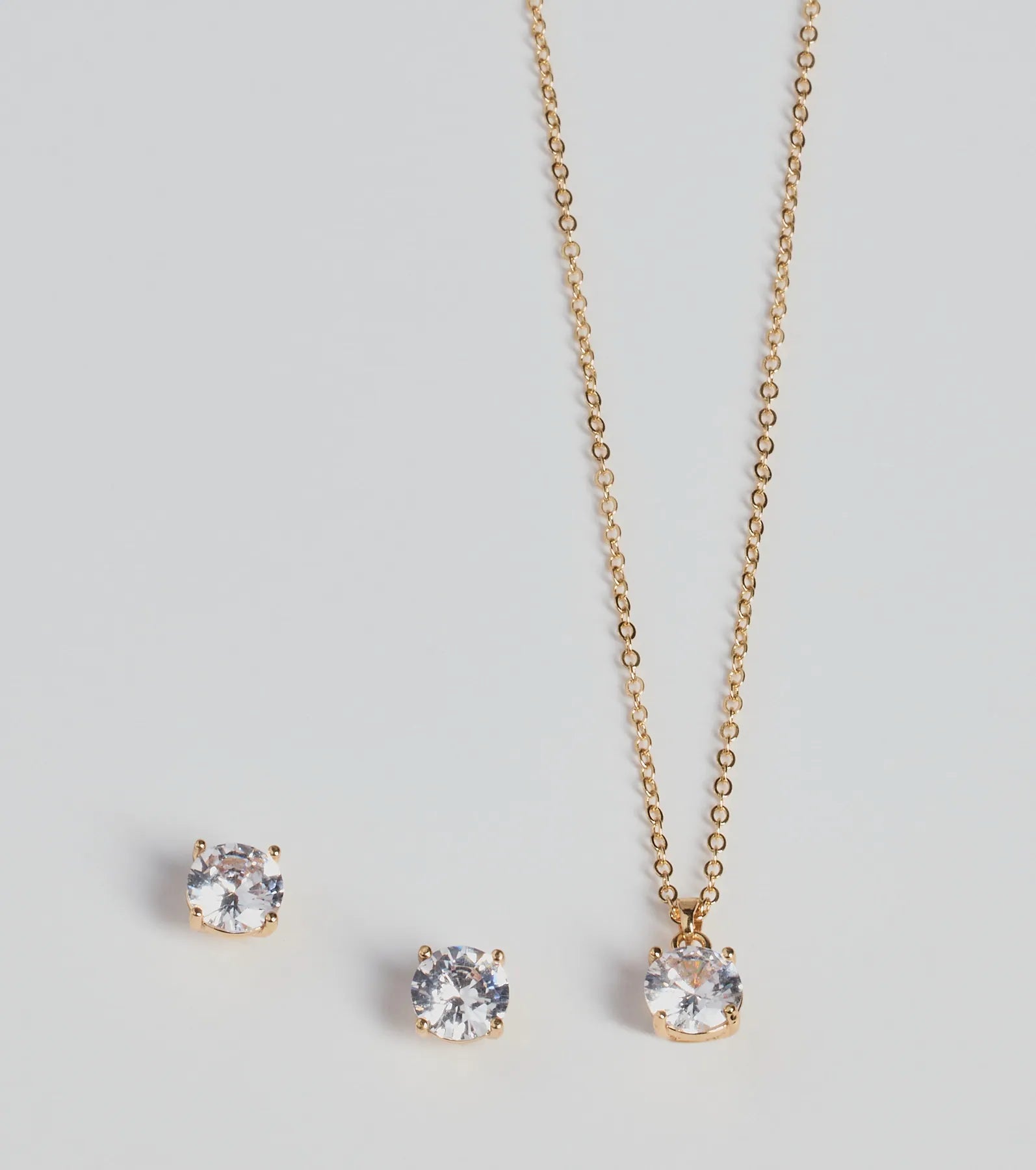 True Luxe Rhinestone Necklace And Earrings Set