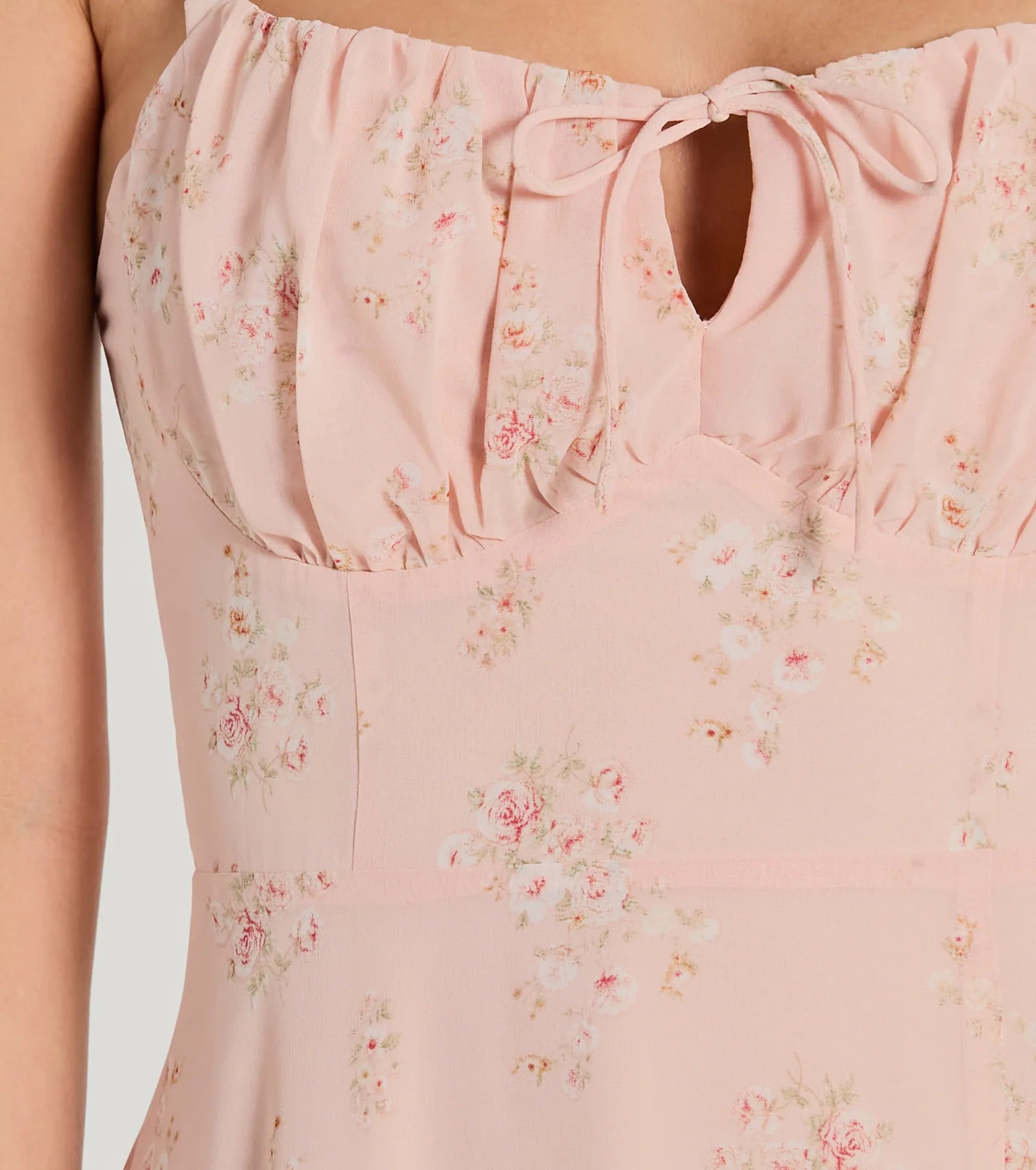 So Enchanting A-Line Floral Chiffon Midi Dress