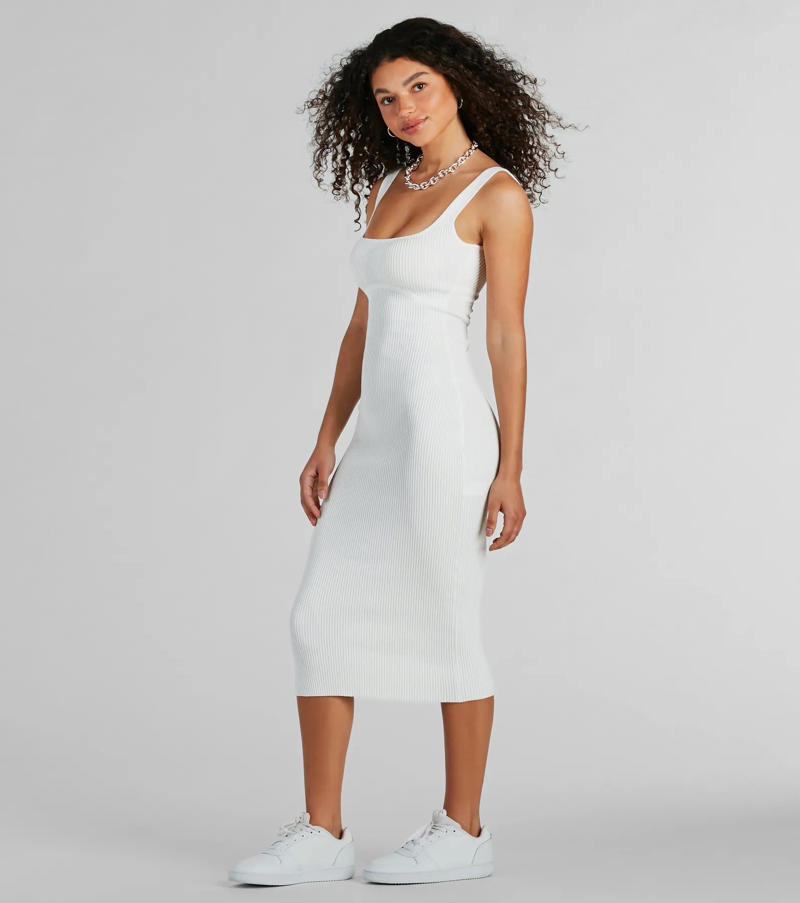 Perfect Pick Ribbed Knit Bodycon Midi Dress