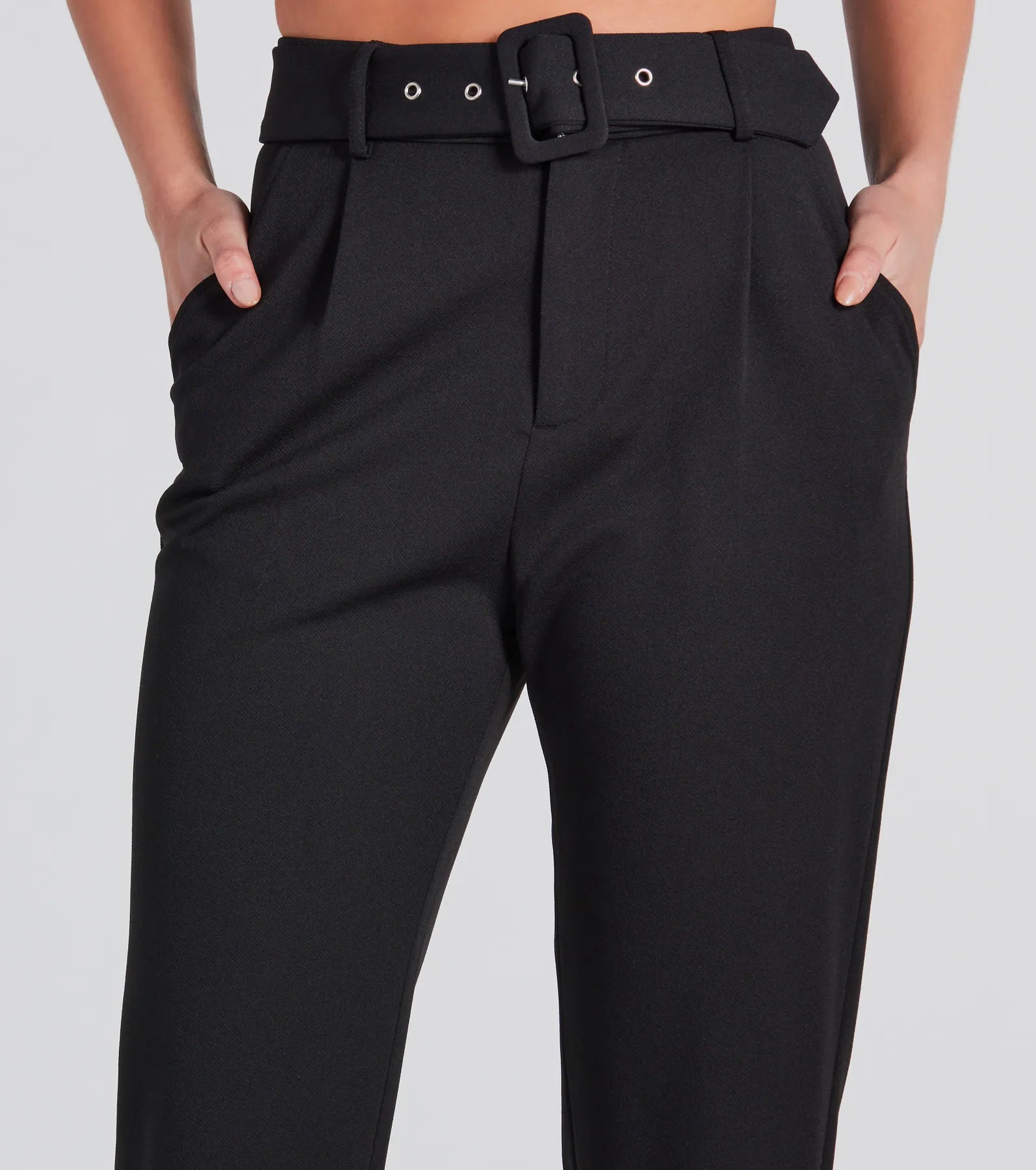 Classic Style High-Rise Crepe Trouser Pants