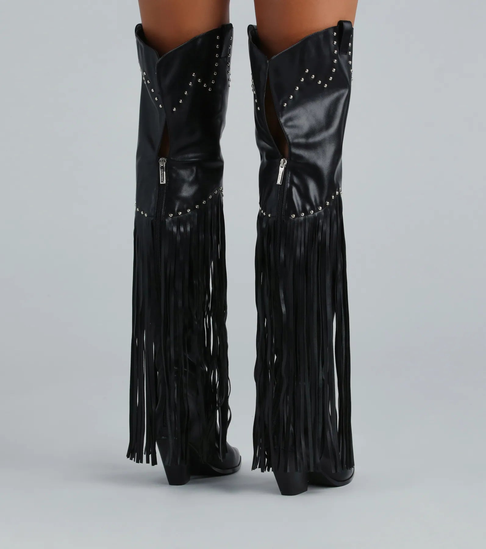 Edgy Country Babe Fringe Western Boots