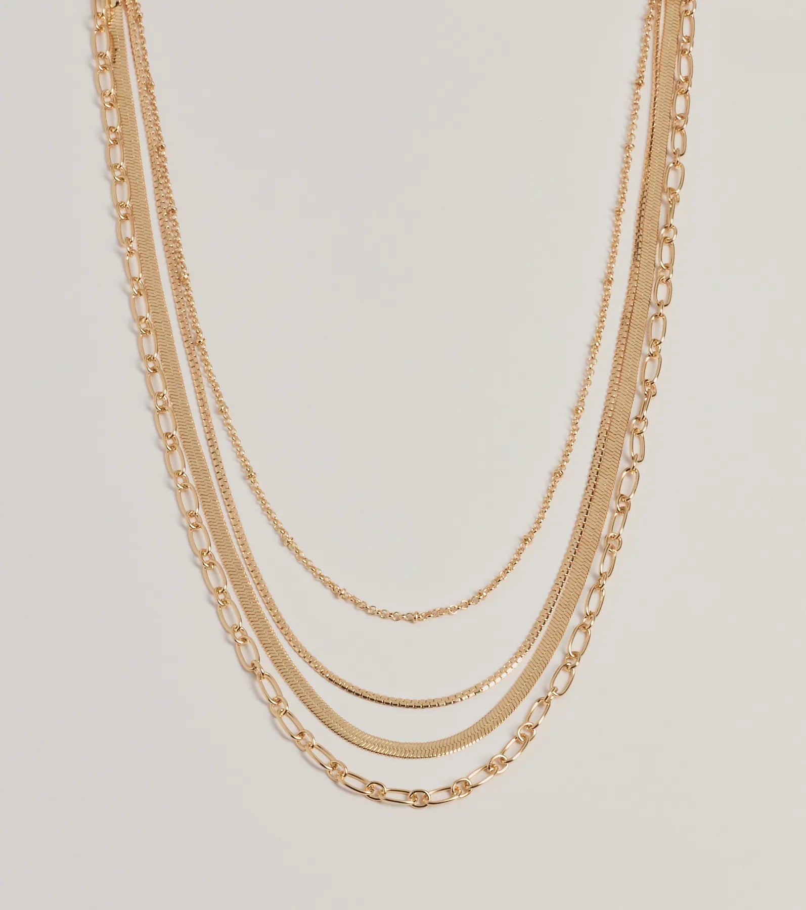 Trendy Layers Multi-Chain Necklace