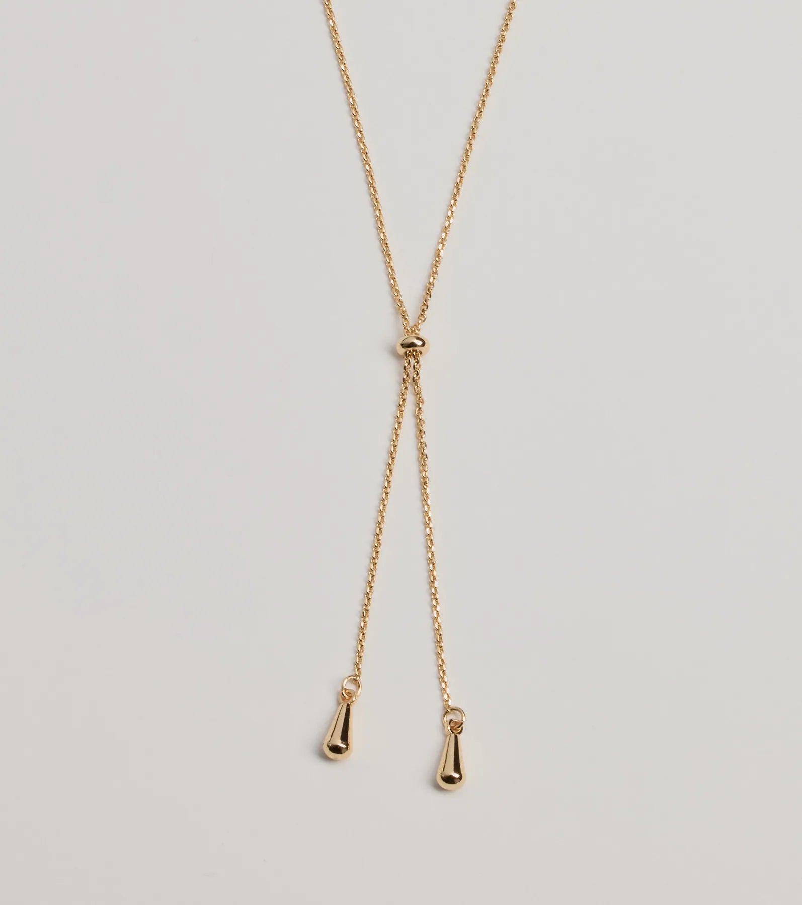 Sleek Minimalist Era Teardrop Slider Necklace