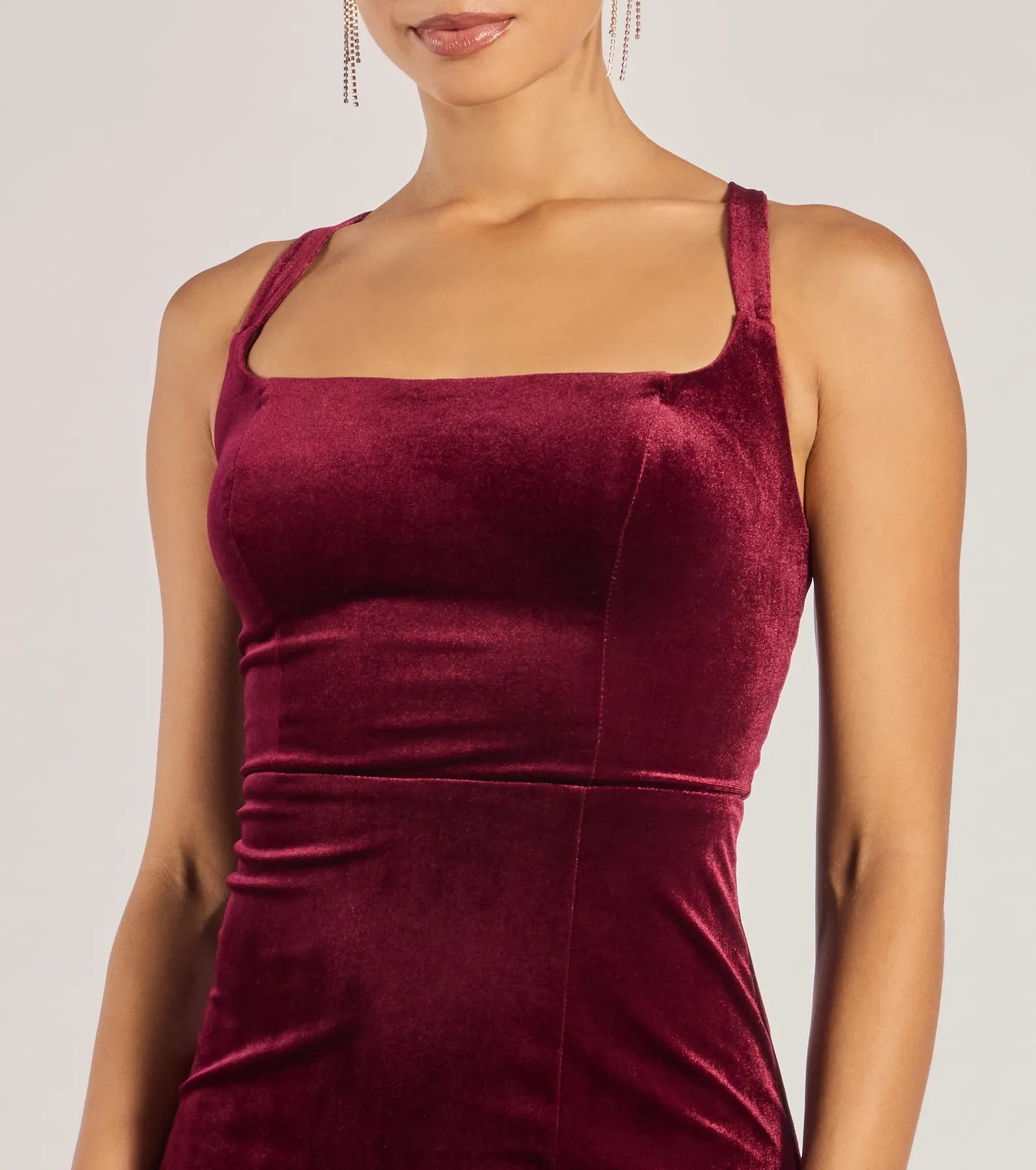 Christina Lace-Up Back Velvet Dress