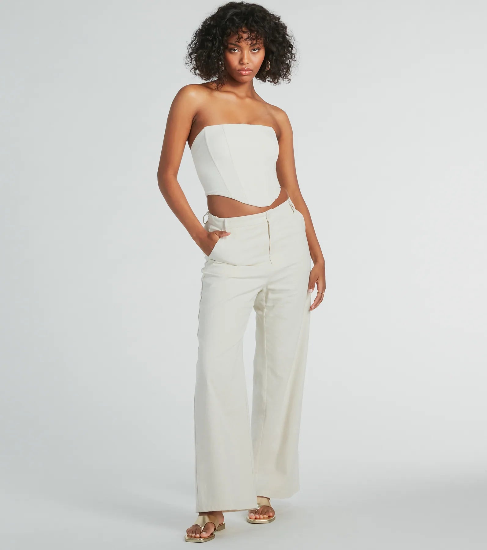 Cutest Babe Wide Leg Linen Trouser Pants