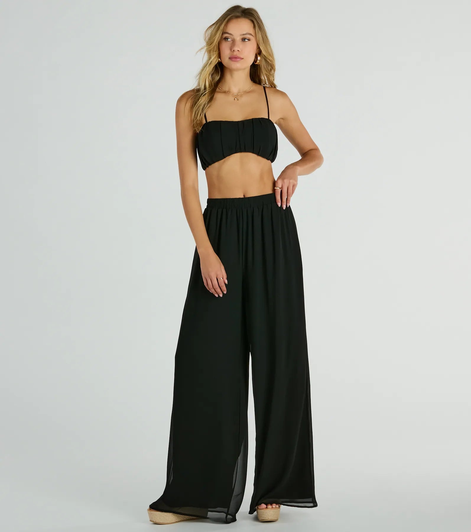 Gorgeous Allure Ruched Chiffon Bra Top