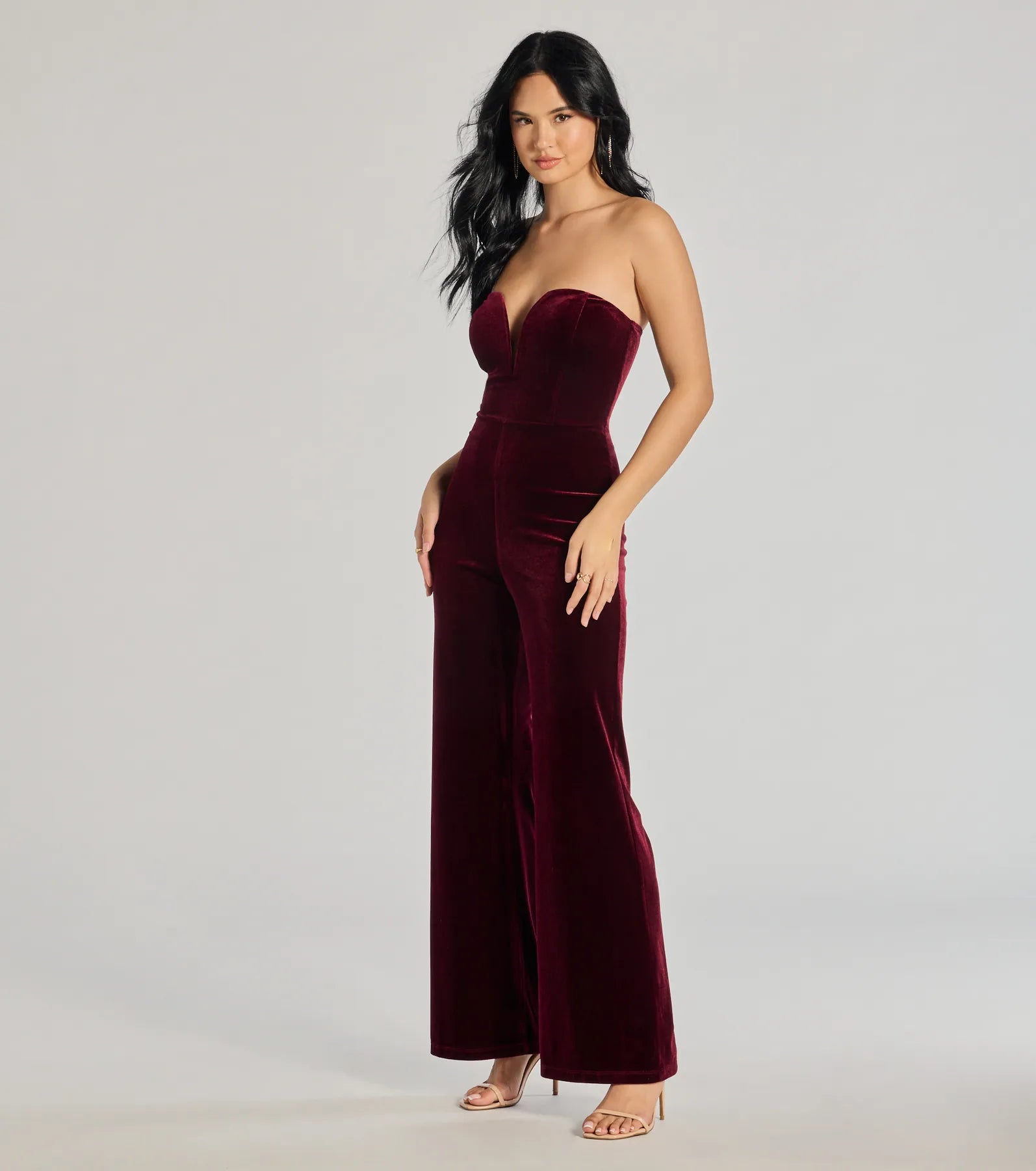 The Glam Factor Sleeveless Velvet Jumpsuit