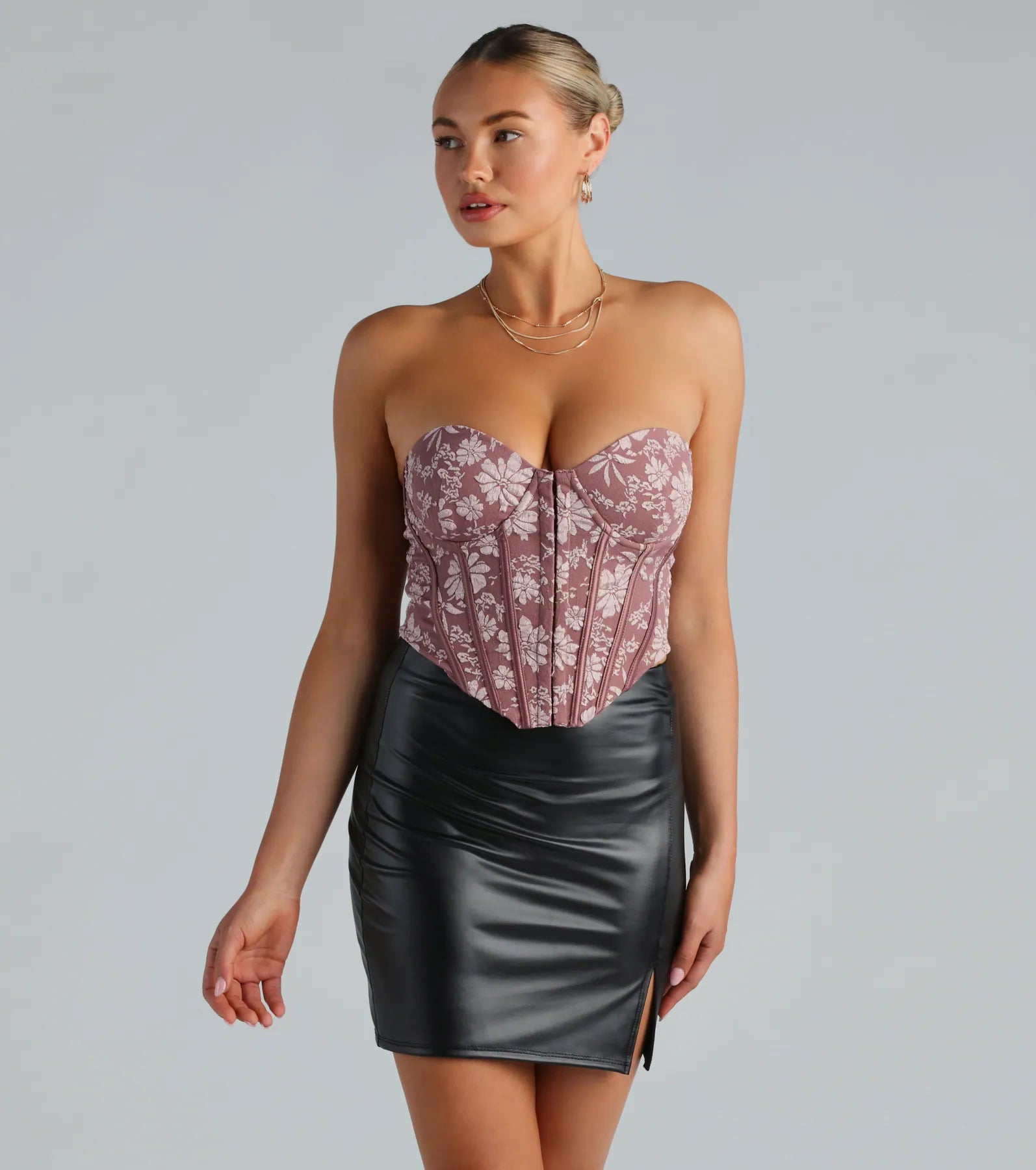 Sultry Hour Strapless Jacquard Bustier