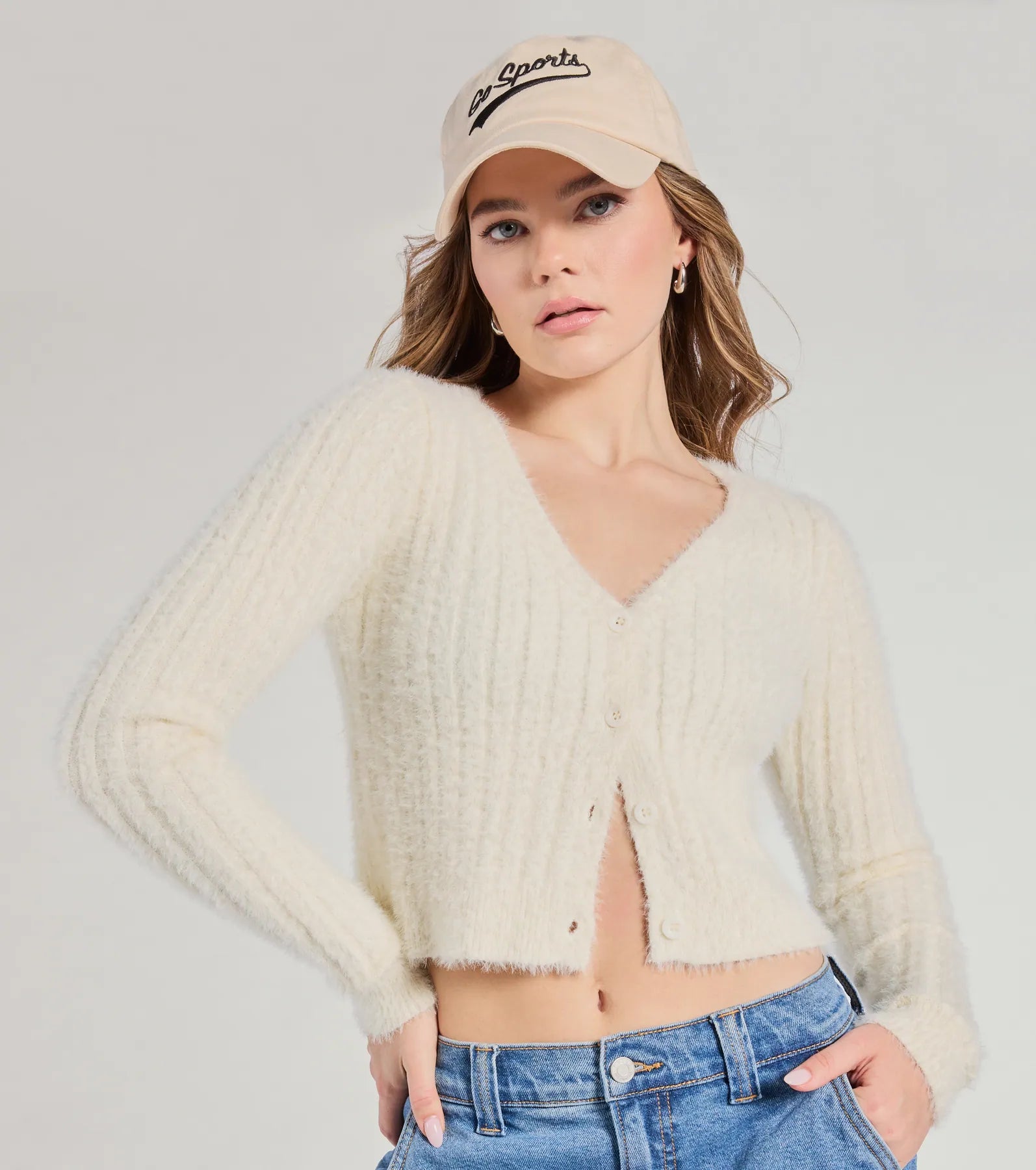 Adorably Cozy Eyelash Knit Button-Down Cardigan