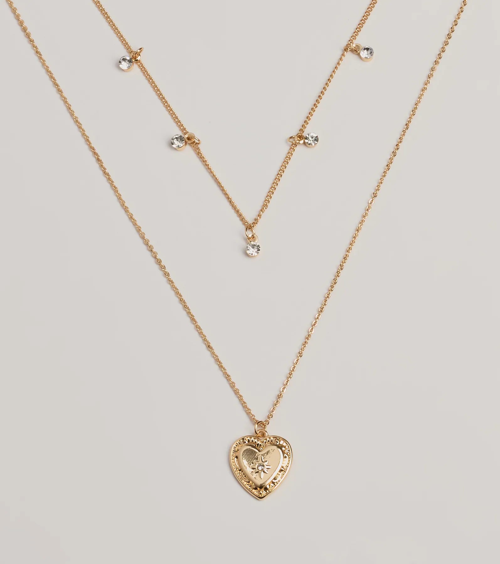 Fall In Love Heart Pendant Layered Necklace