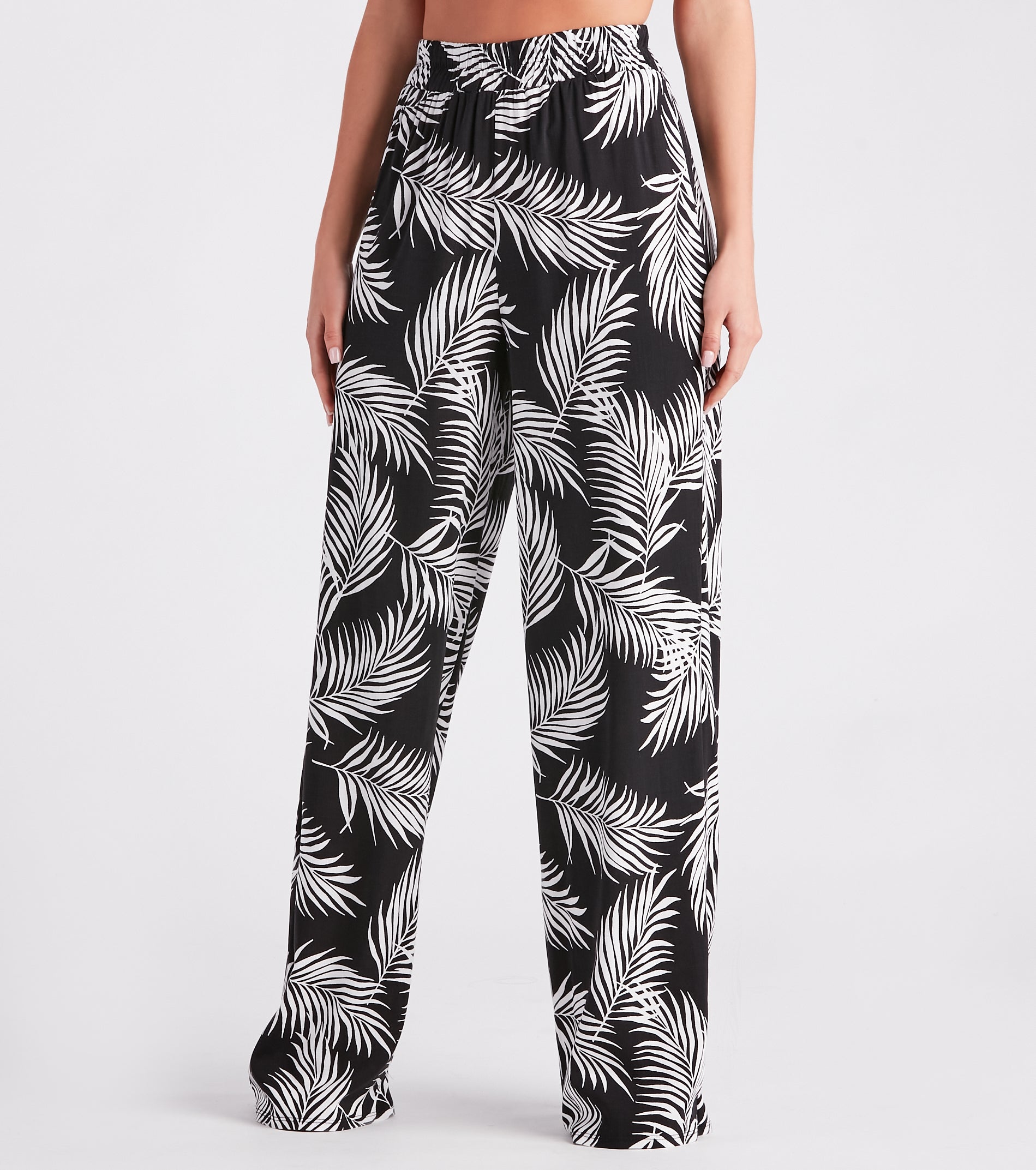 Getaway Dreams Linen Tropical Wide Leg Pants