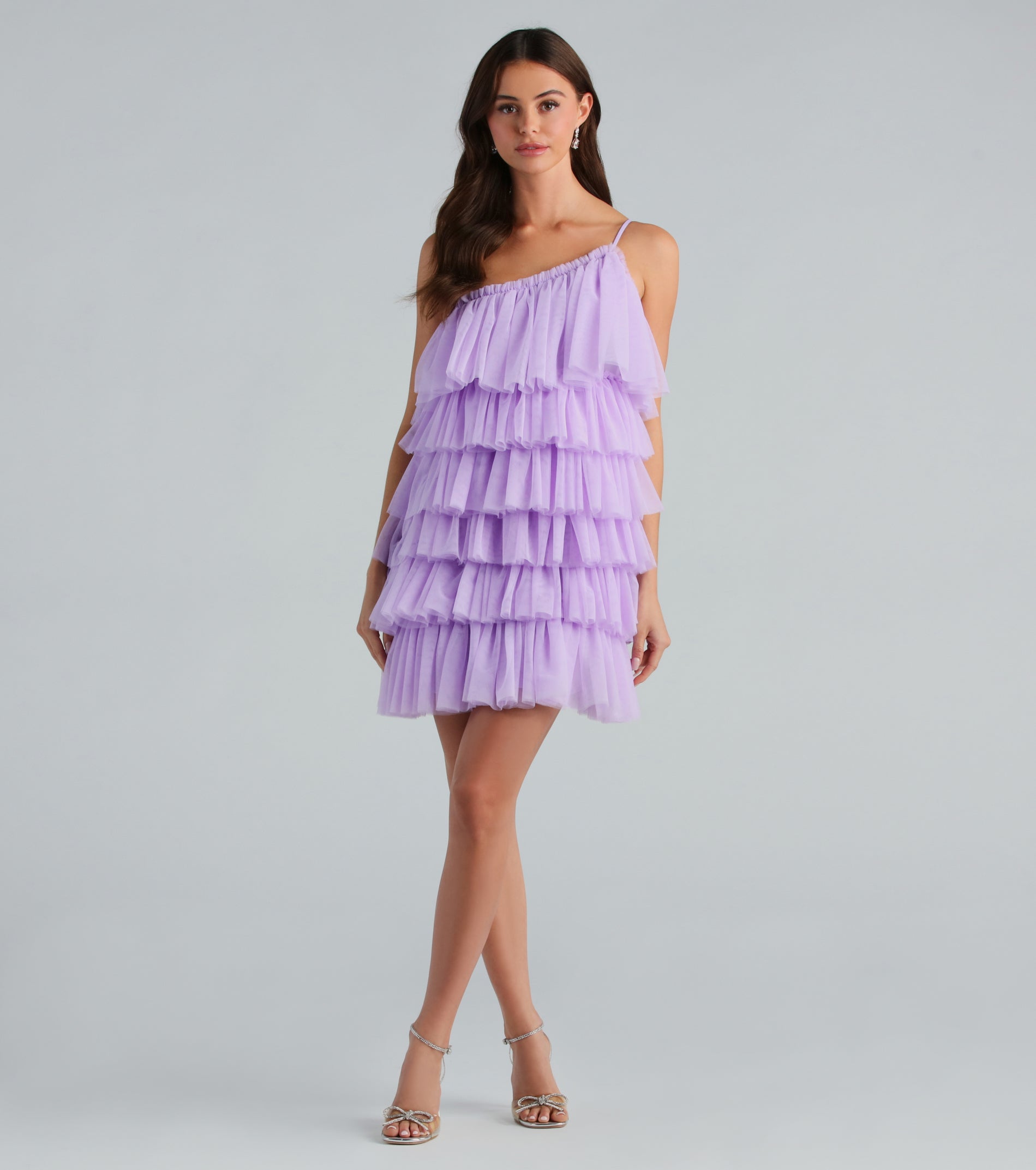 Sawyer Tulle One Shoulder A-Line Short Dress