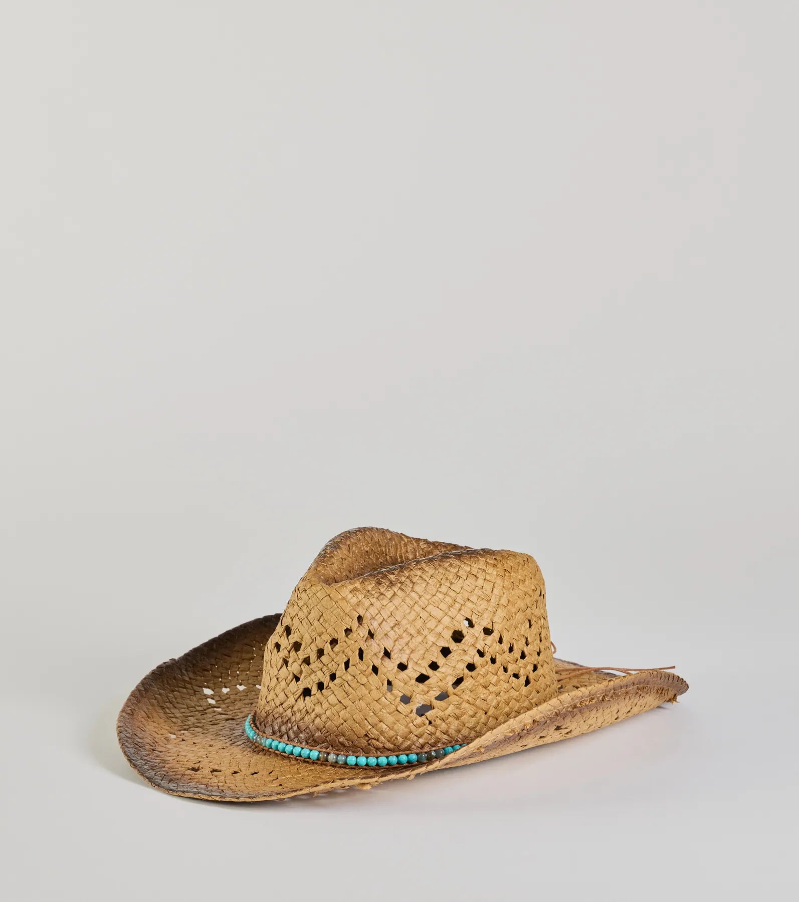 Country Babe Colored Stone Straw Cowboy Hat