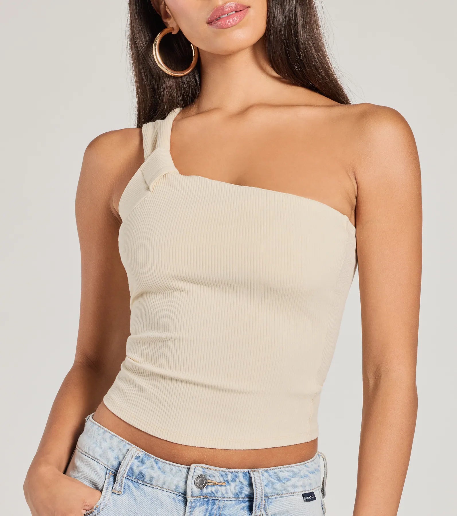 Cutely Charming One-Shoulder Crop Top