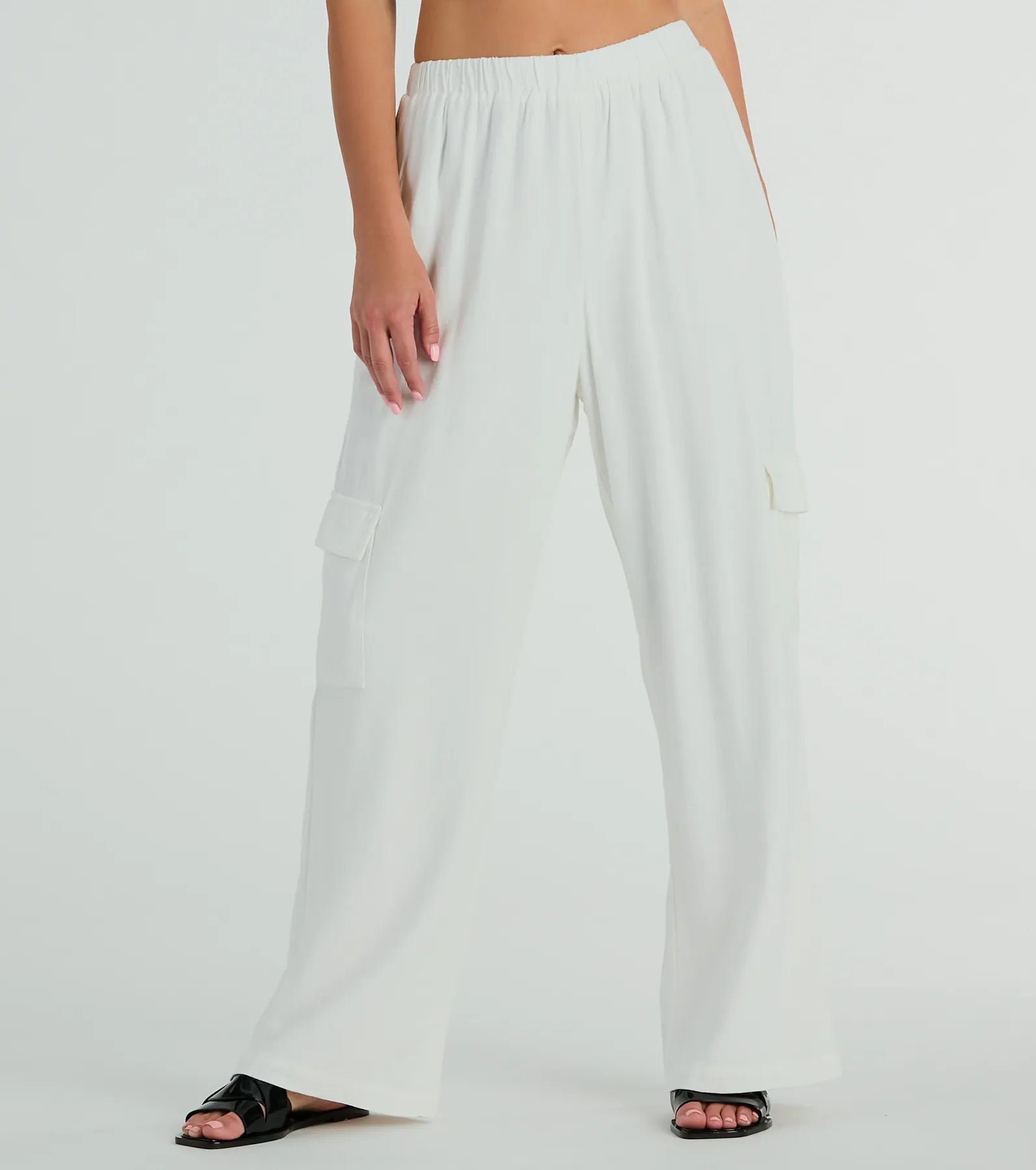 Golden Hour High-Rise Cargo Wide-Leg Linen Pants