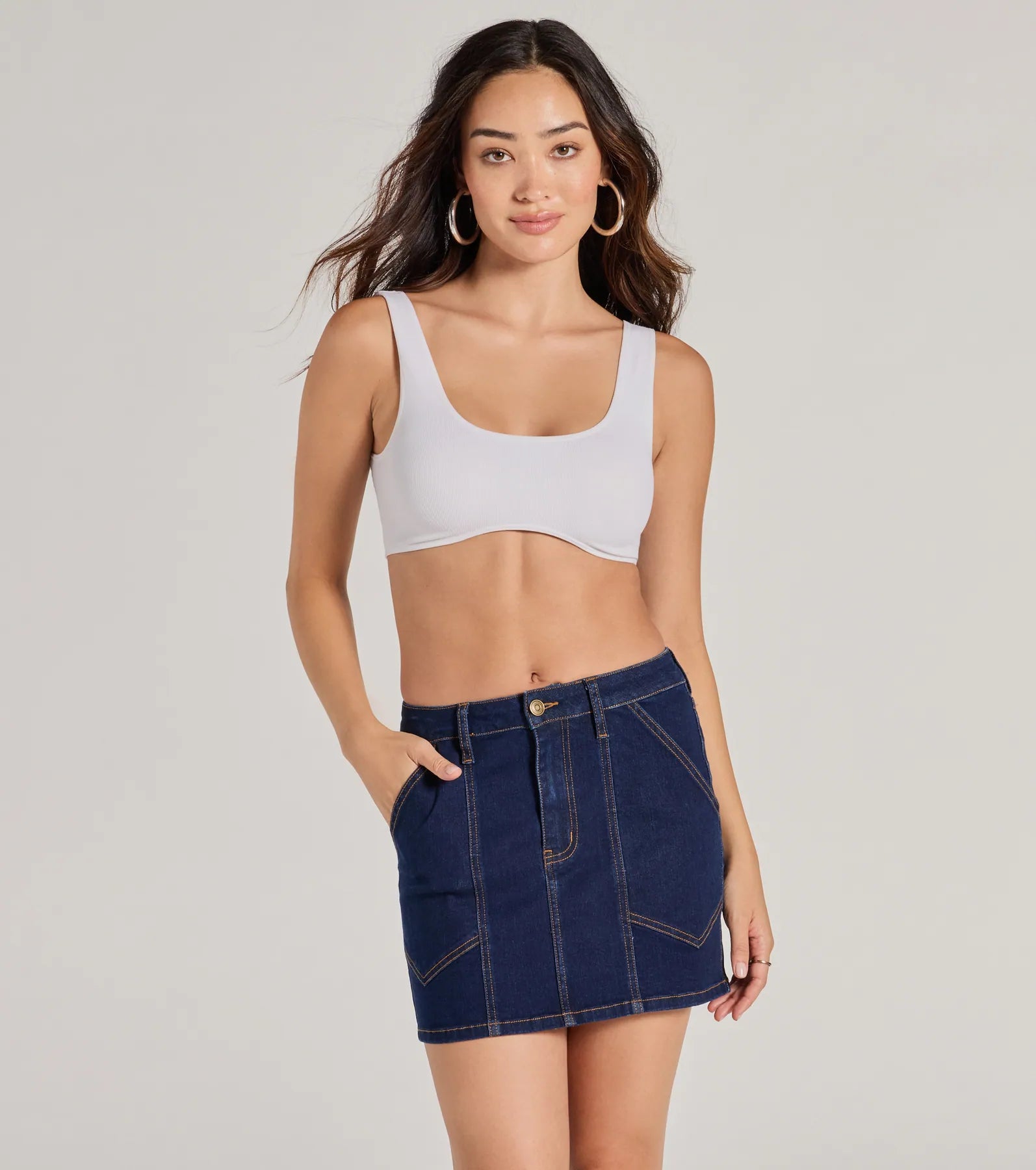 Covetable Cutie High-Rise Denim Mini Skirt