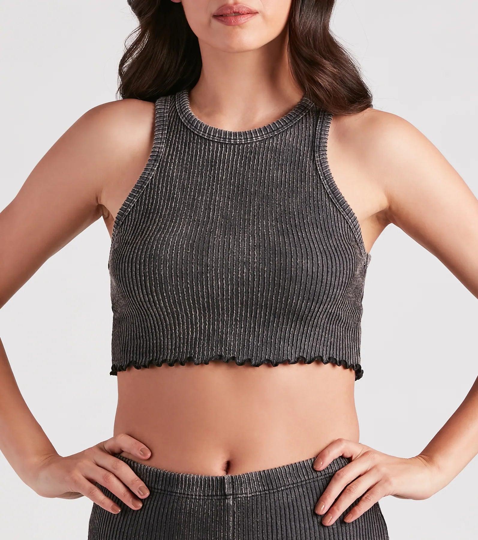 Chill Mood Ribbed Knit Crop Top