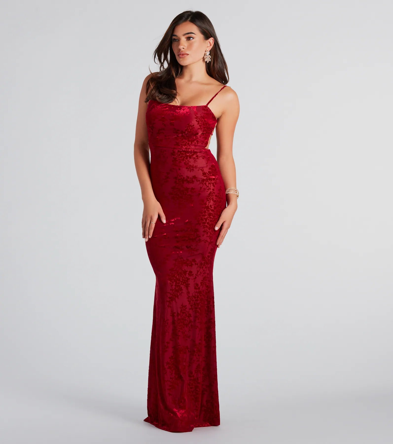 Daniela Velvet Open Back Mermaid Dress