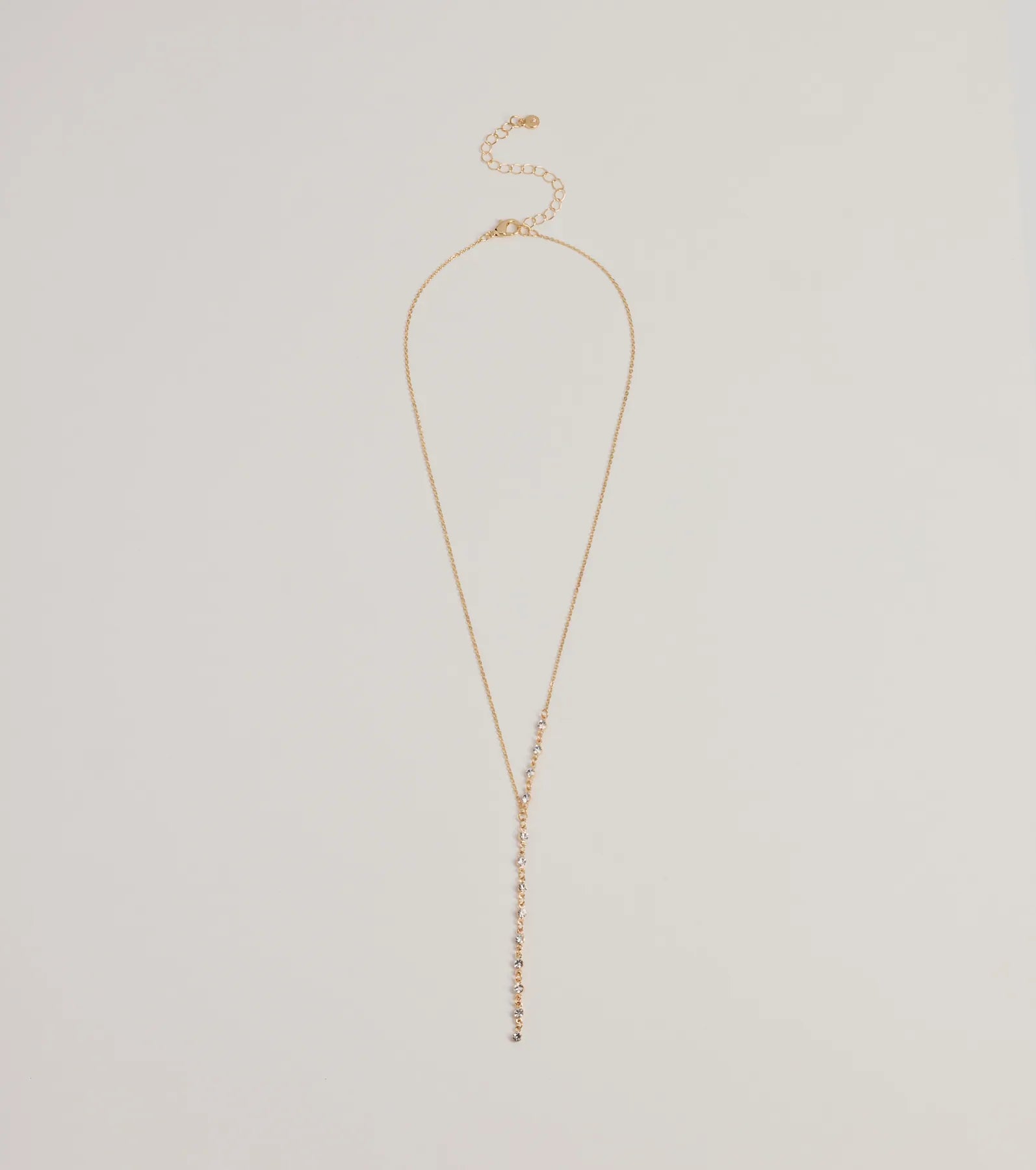 Dainty Sparkle Rhinestone Lariat Necklace