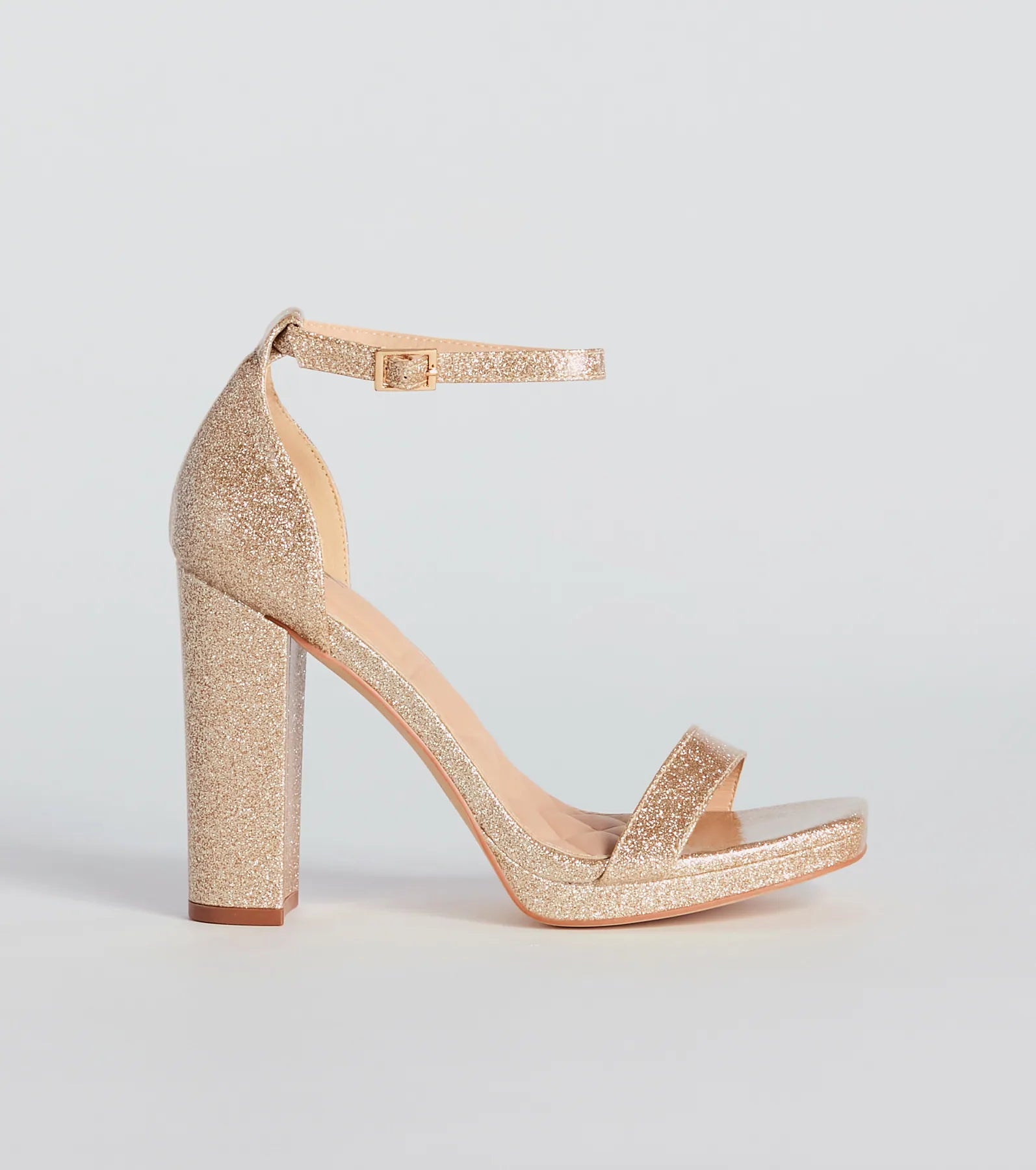 Capture Sparkle Glitter Platform Block Heels