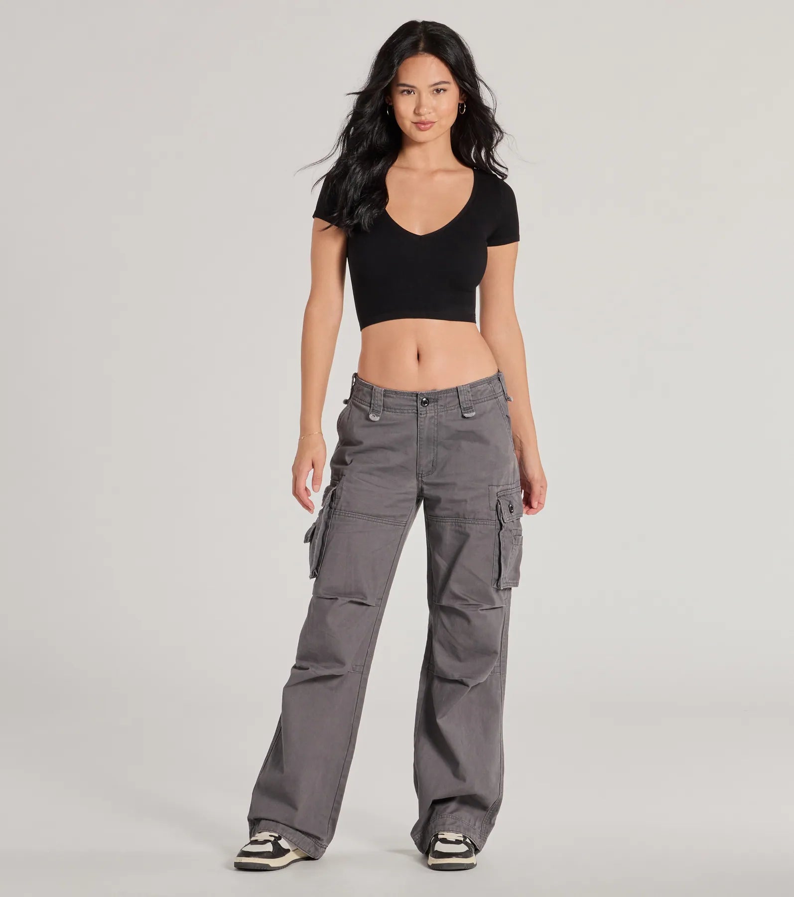 Step It Up Mid-Rise Twill Cargo Pants