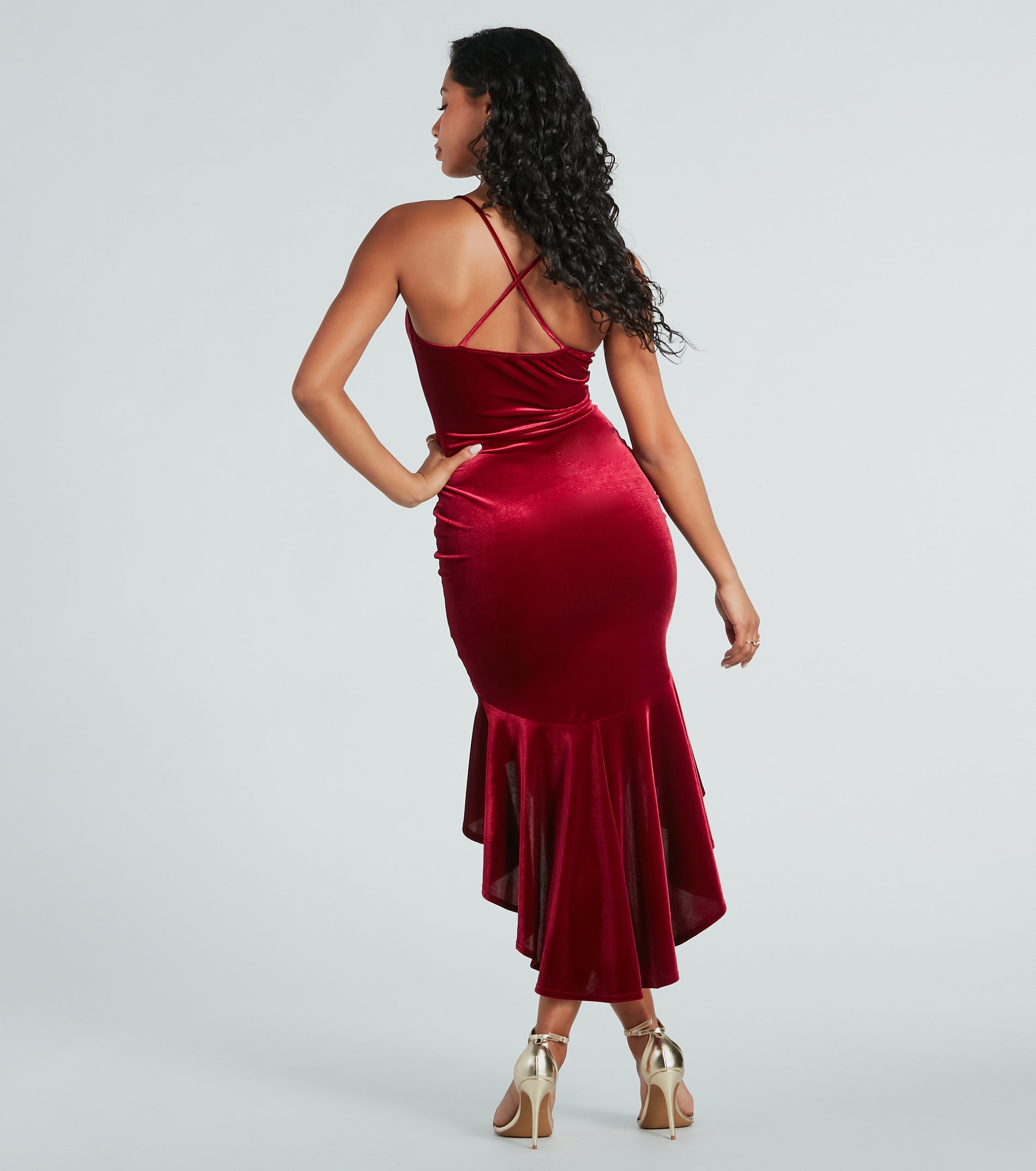 Feeling Sultry Velvet Mermaid Midi Dress