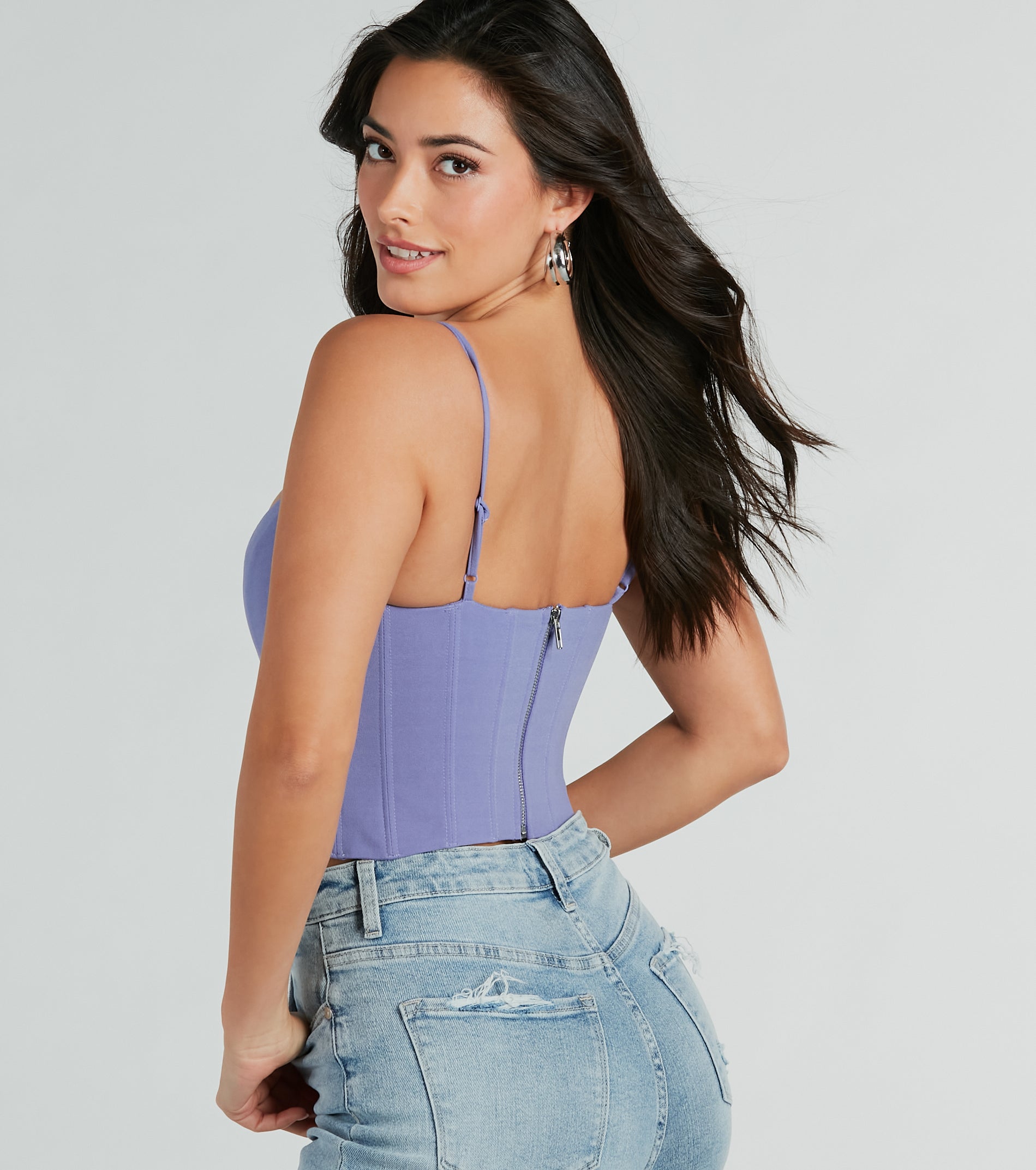 Feelin' Trendy Cutout Woven Corset Top