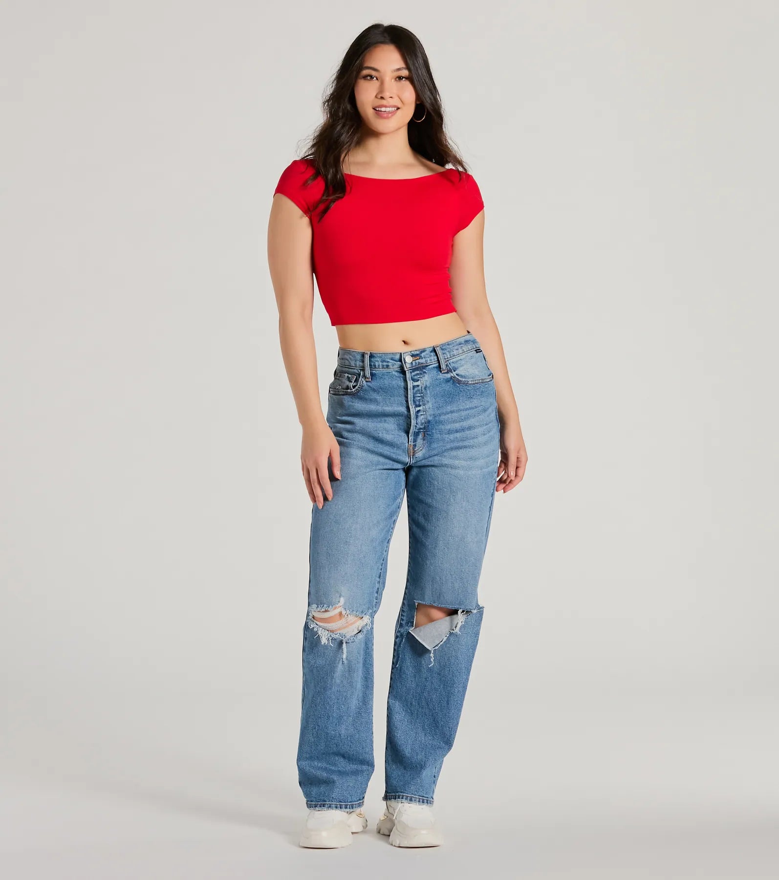 Back It Up Short Sleeve Strappy Crop Top