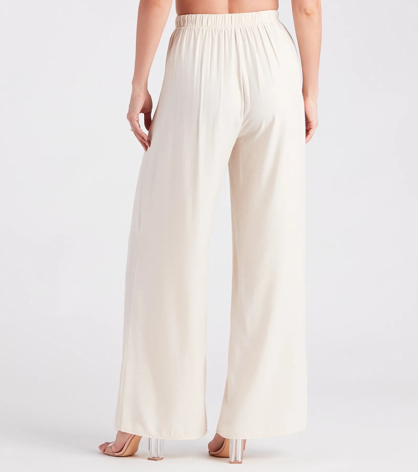 Sleek And Sophisticated Satin Wide-Leg Pants