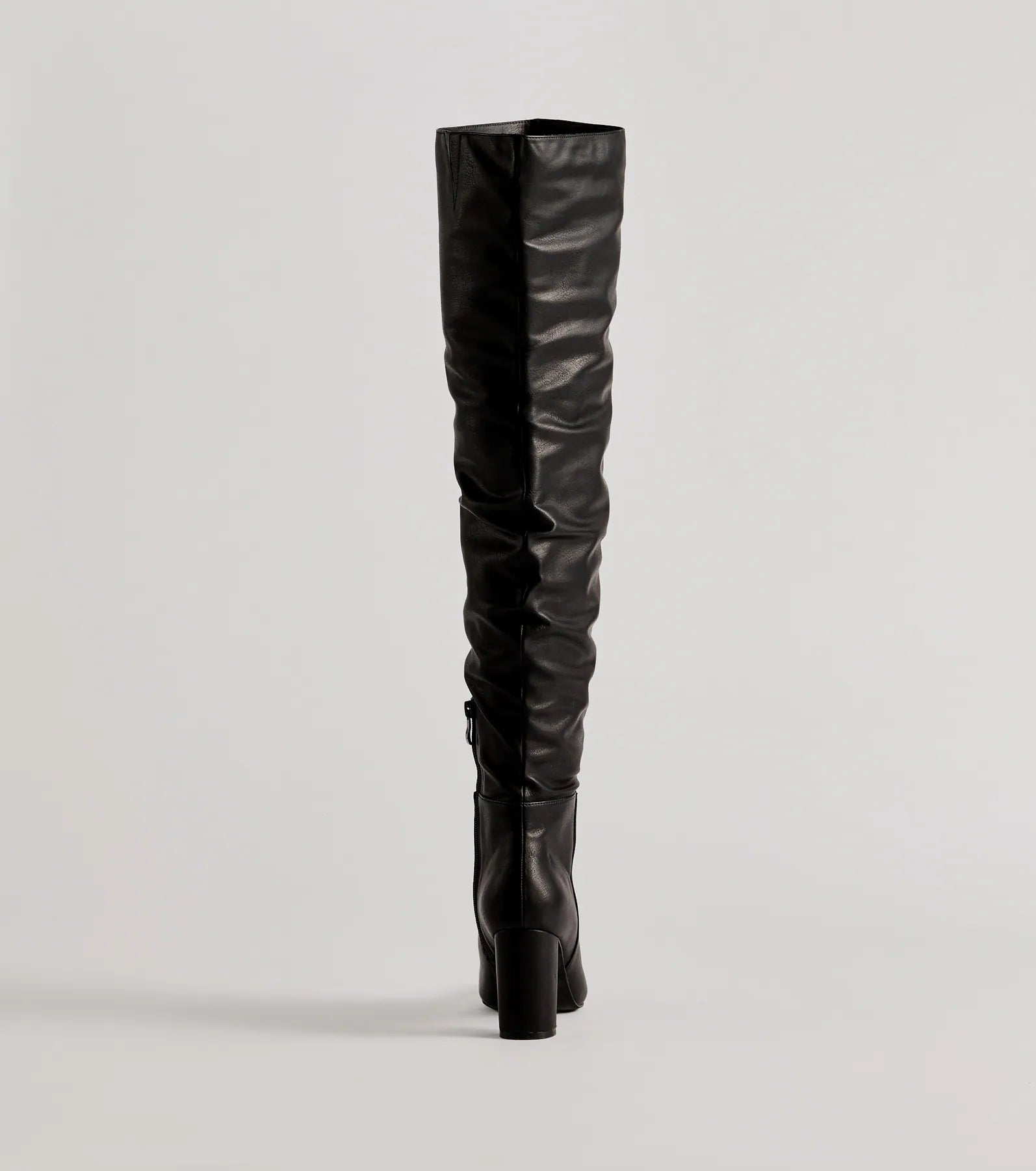 Trendy Strut Faux Leather Over-The-Knee Boots