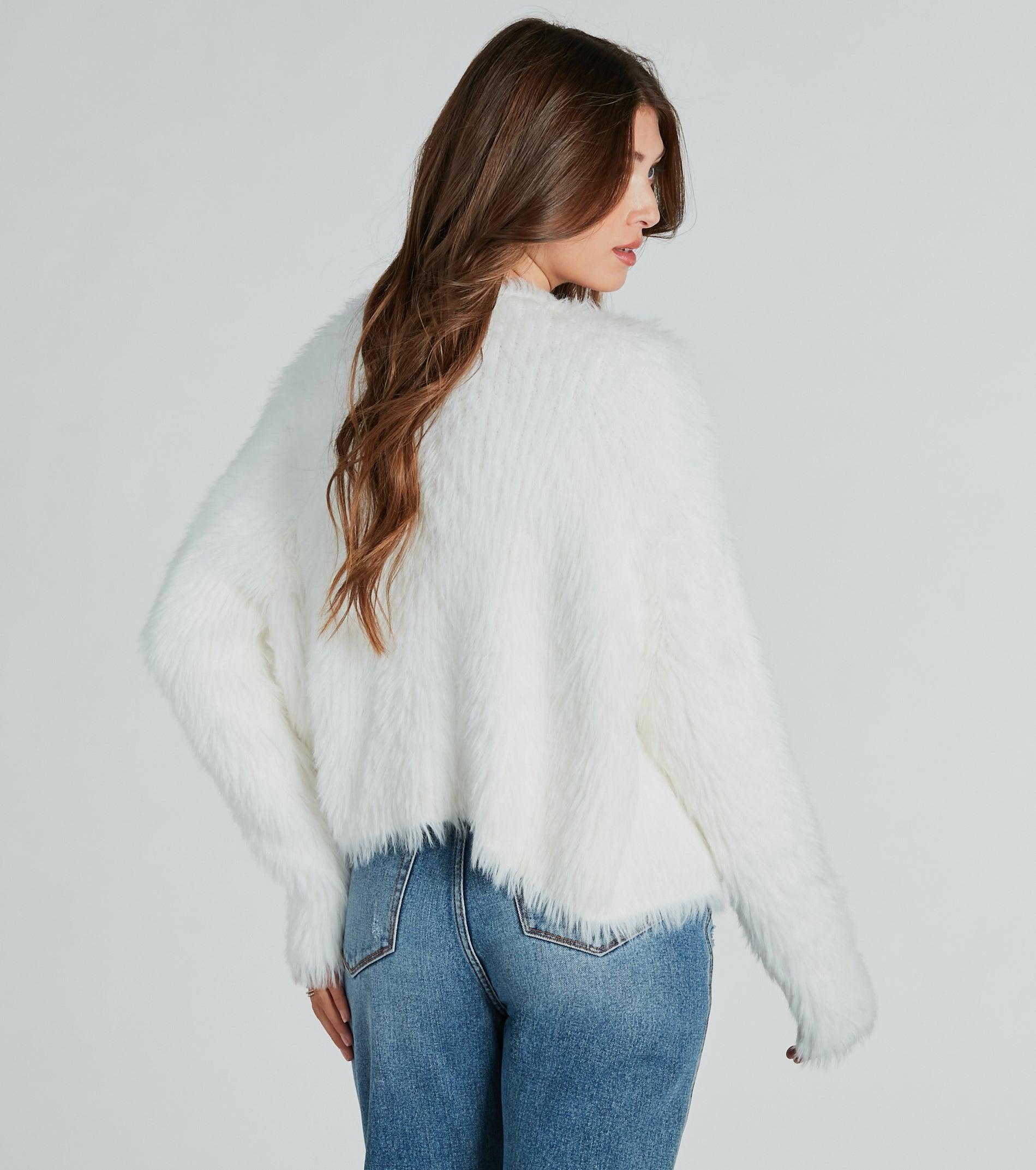 Making A Statement Faux Fur Cardigan Sweater