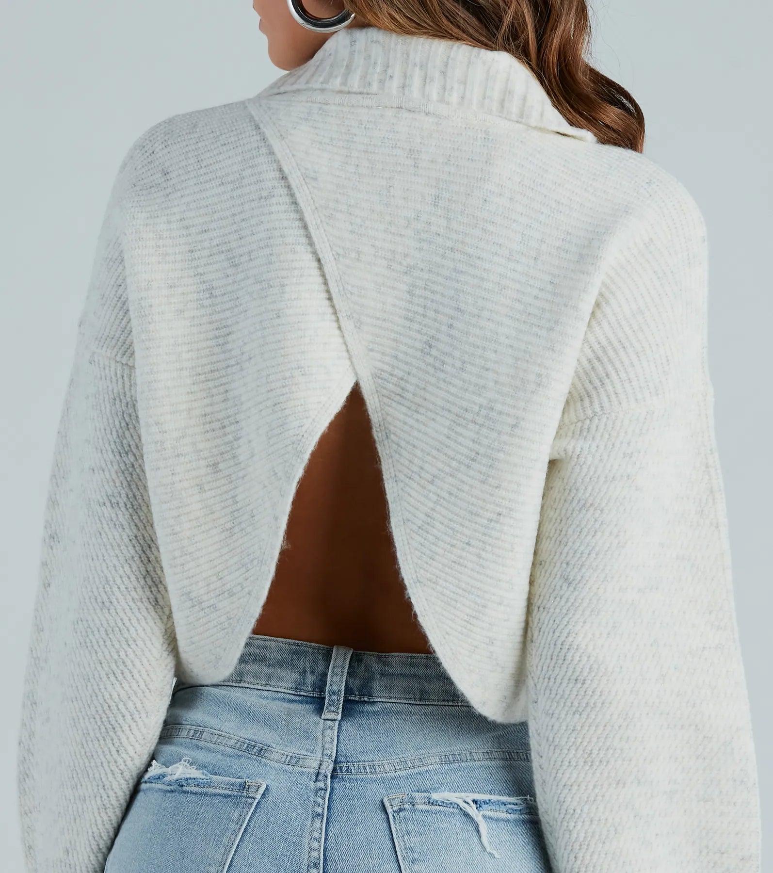 Second Look Turtleneck Open Back Sweater