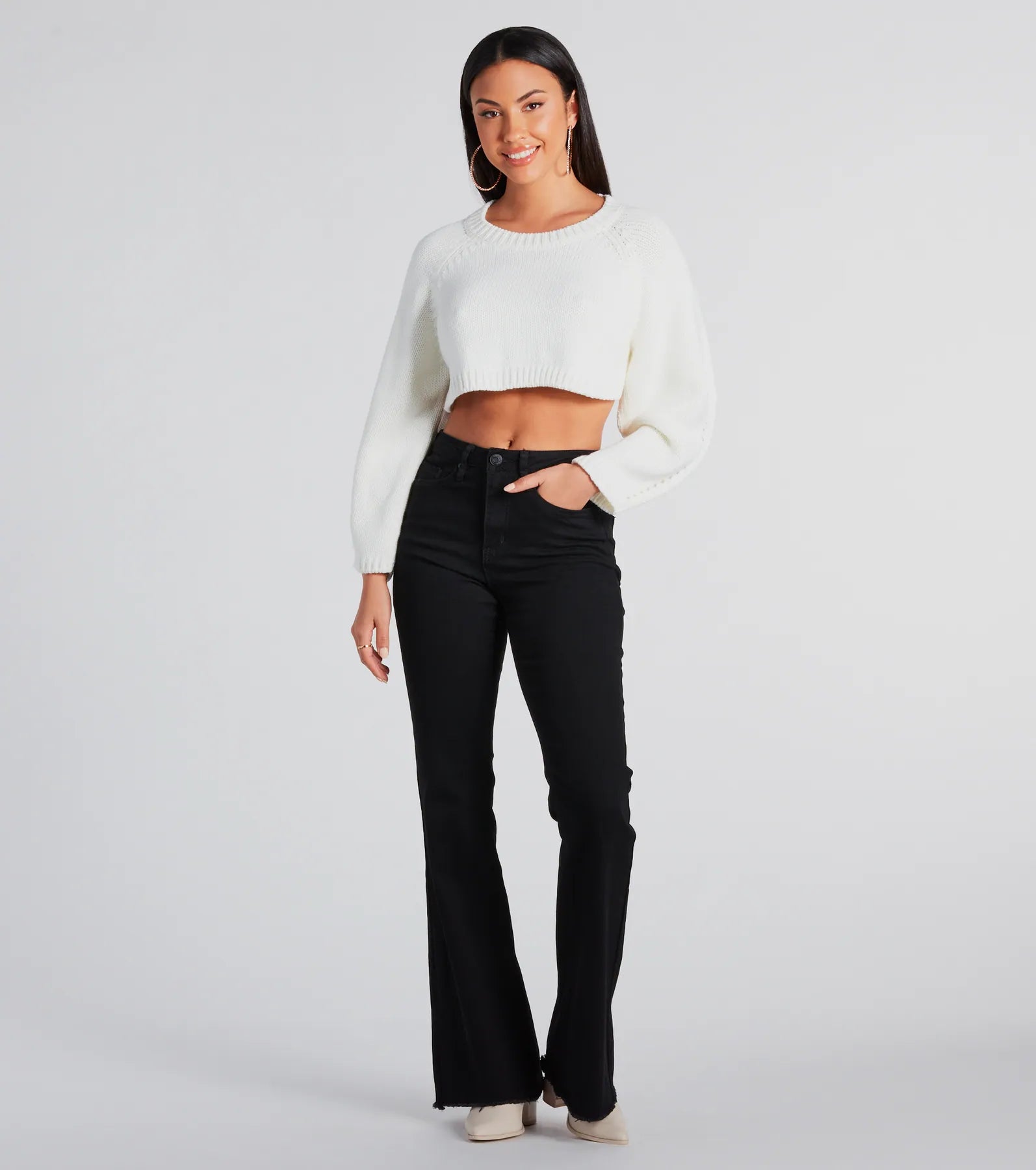 Elevated Cozy Open Back Cropped Sweater