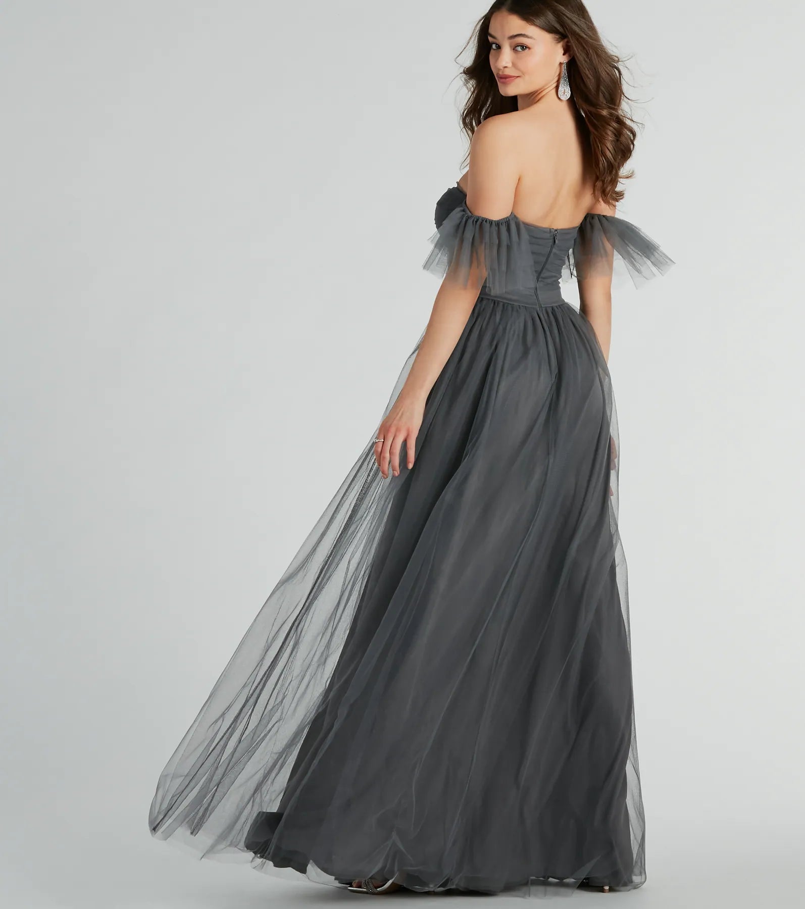 Lennyn Off-The-Shoulder A-Line Tulle Formal Dress