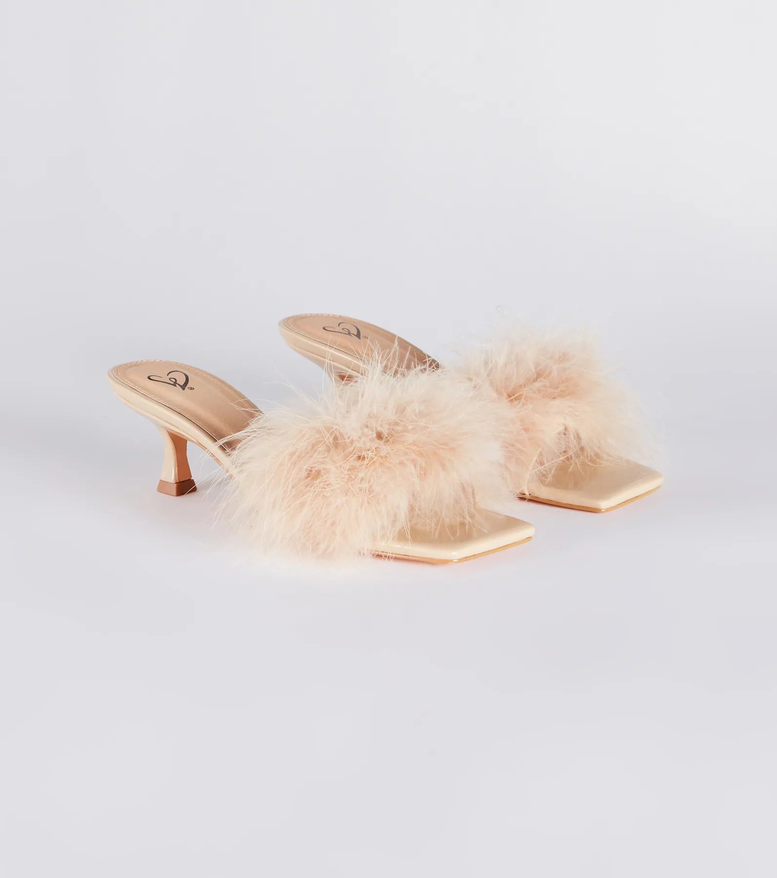 Diva Cutie Marabou Kitten Heel Mules